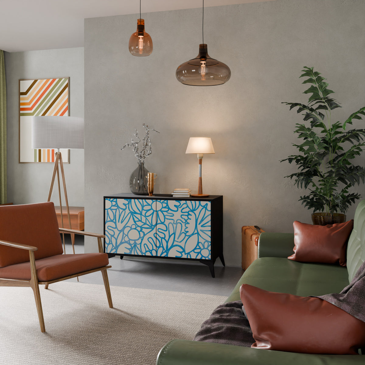BLOOMY MORNING 2-Door Sideboard