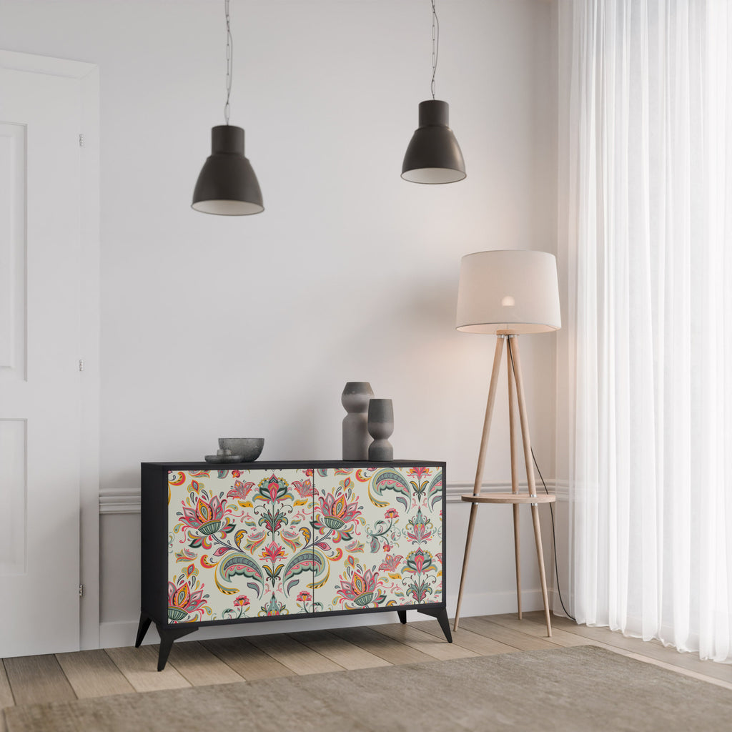 Buffet 2 portes ORGANIC FOLKLORE finition noire