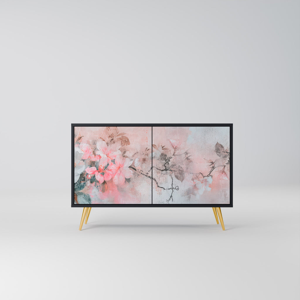 Buffet 2 portes CHERRY BLOSSOM finition noire