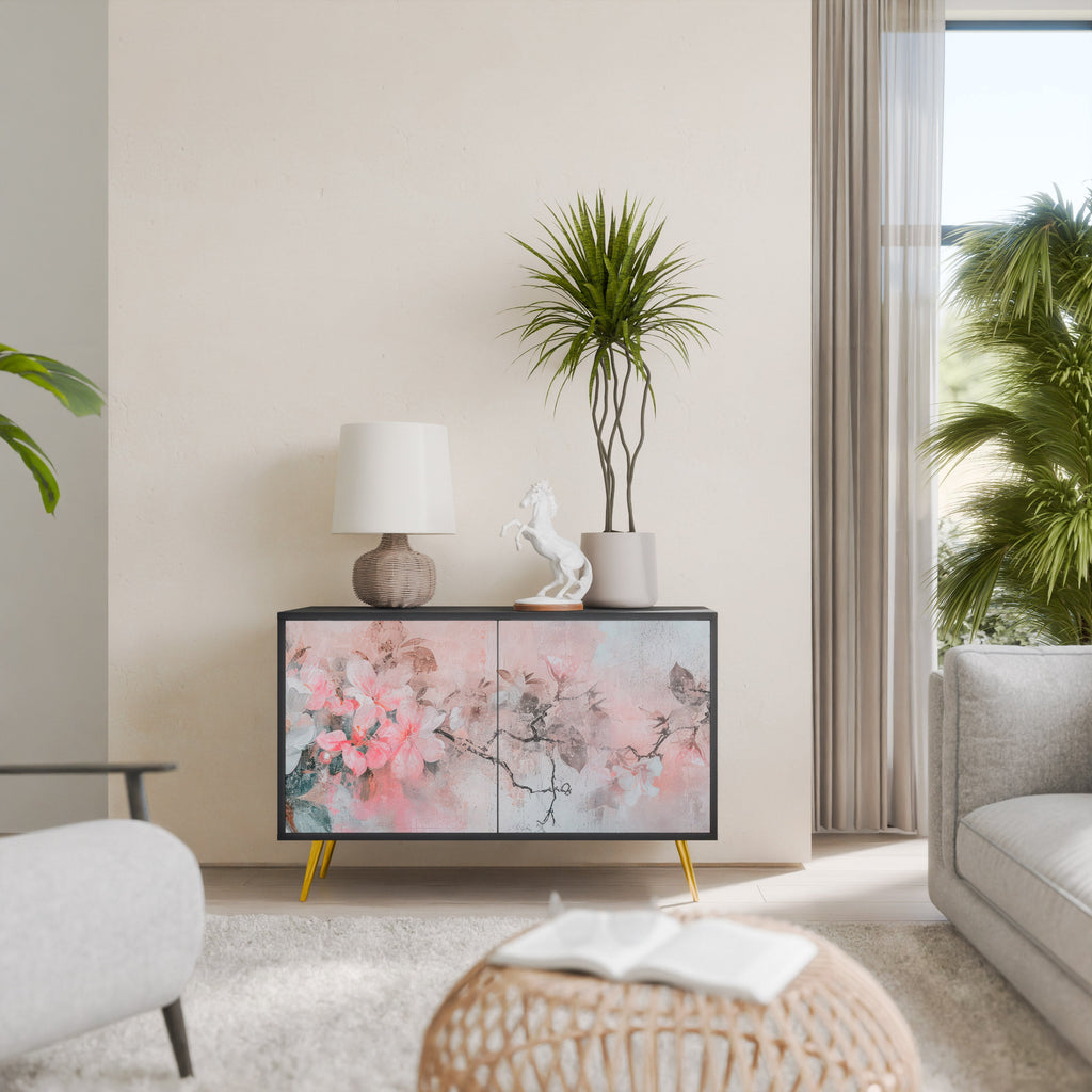 Buffet 2 portes CHERRY BLOSSOM finition noire