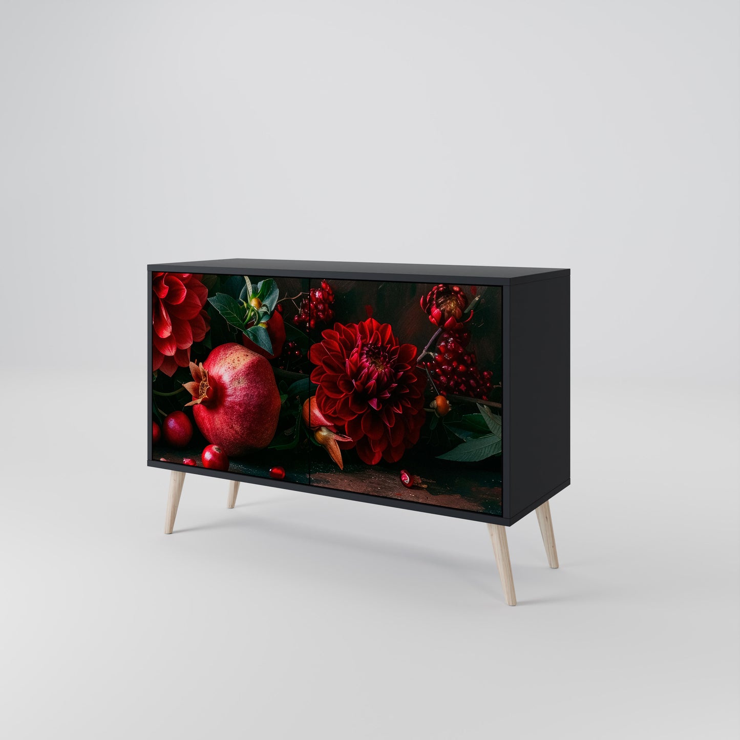 DAHLIAS AND POMEGRANATES 2-Door Sideboard