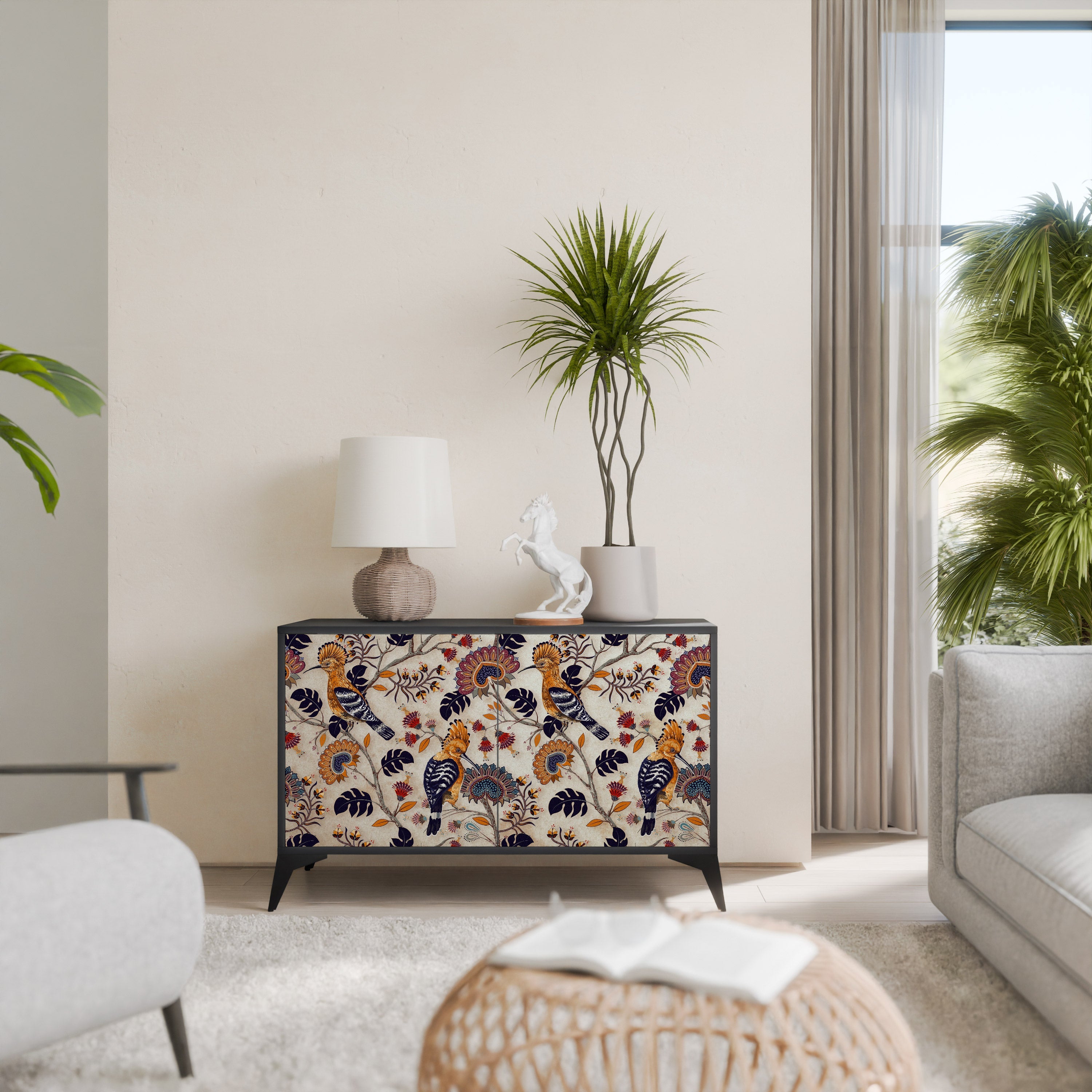 Buffet 2 portes EMINENT HOOPOE en finition noire