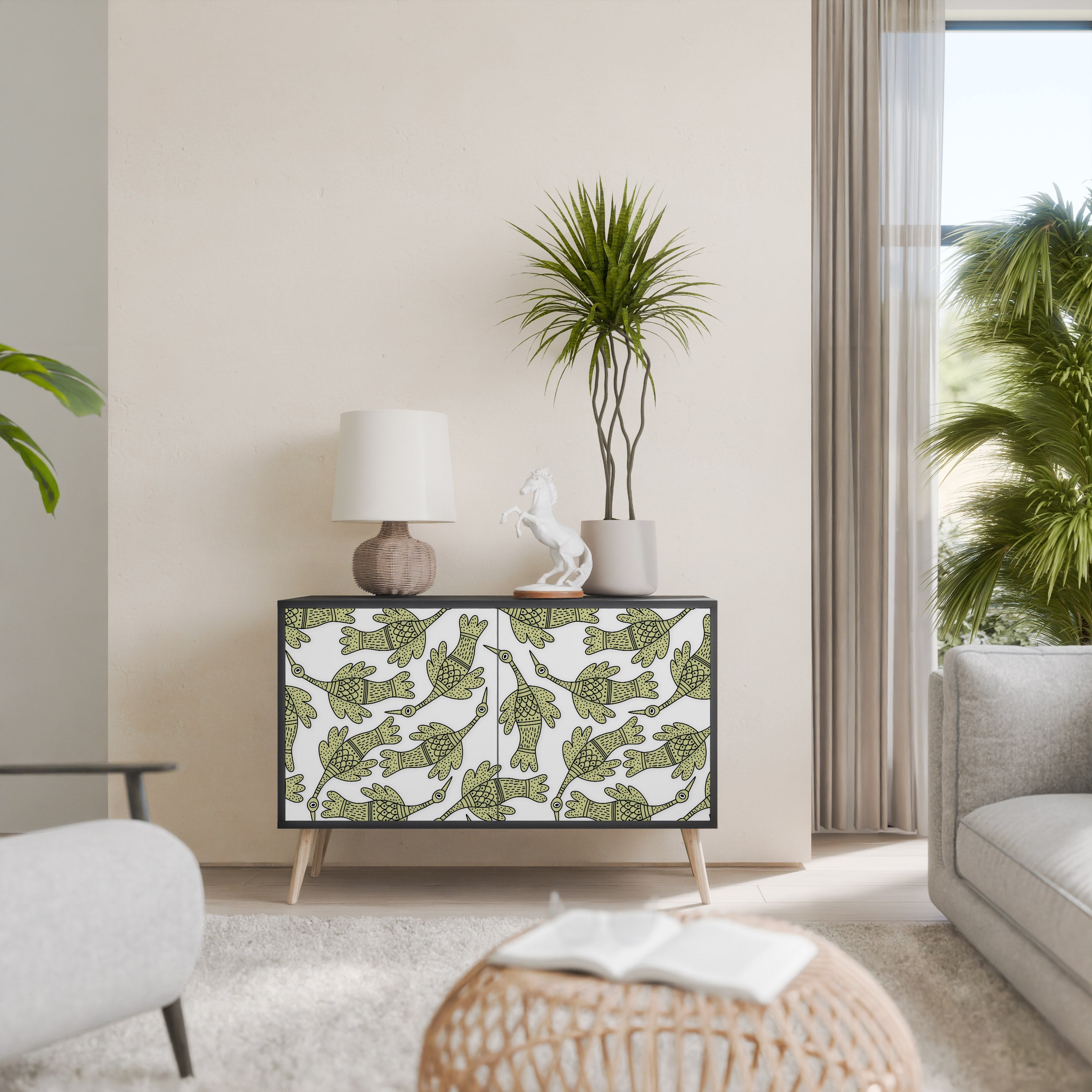 Buffet SEEDLING SONGBIRD à 2 portes, finition noire