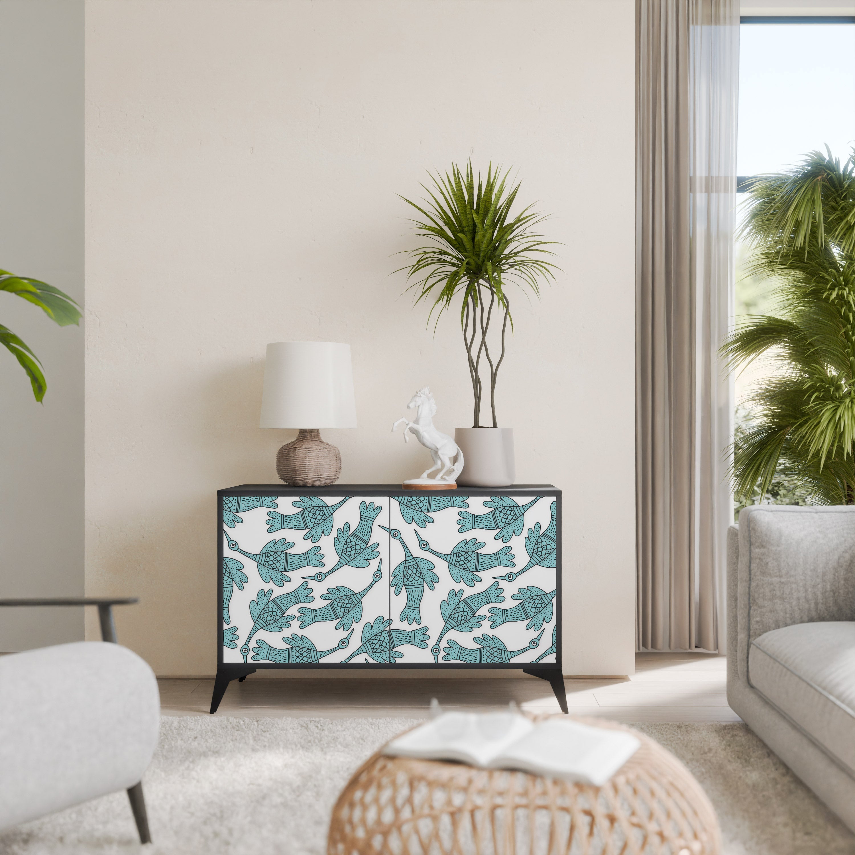 Buffet 2 portes WATERSPOUT SONGIBIRD en finition noire