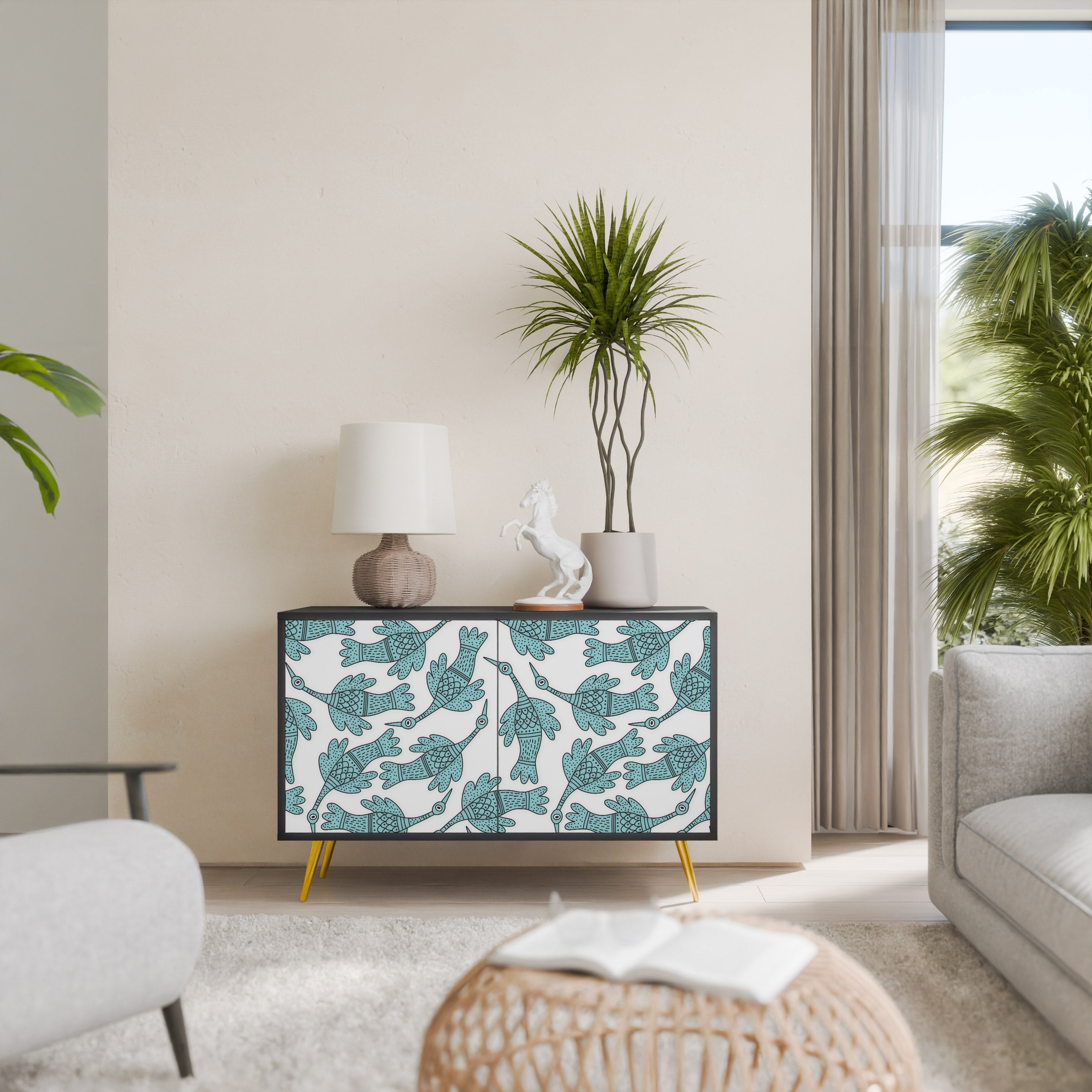 Buffet 2 portes WATERSPOUT SONGIBIRD en finition noire