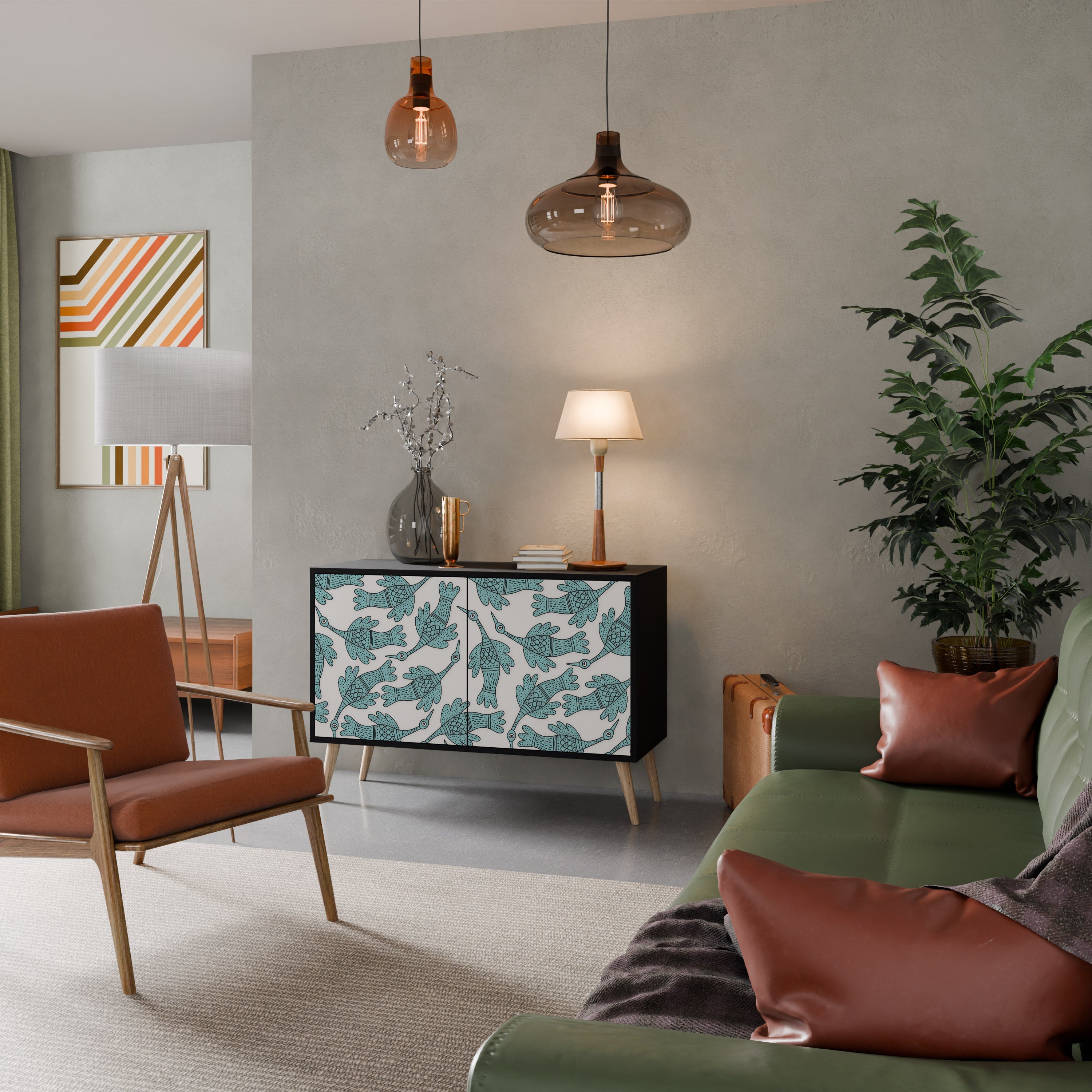 Buffet 2 portes WATERSPOUT SONGIBIRD en finition noire