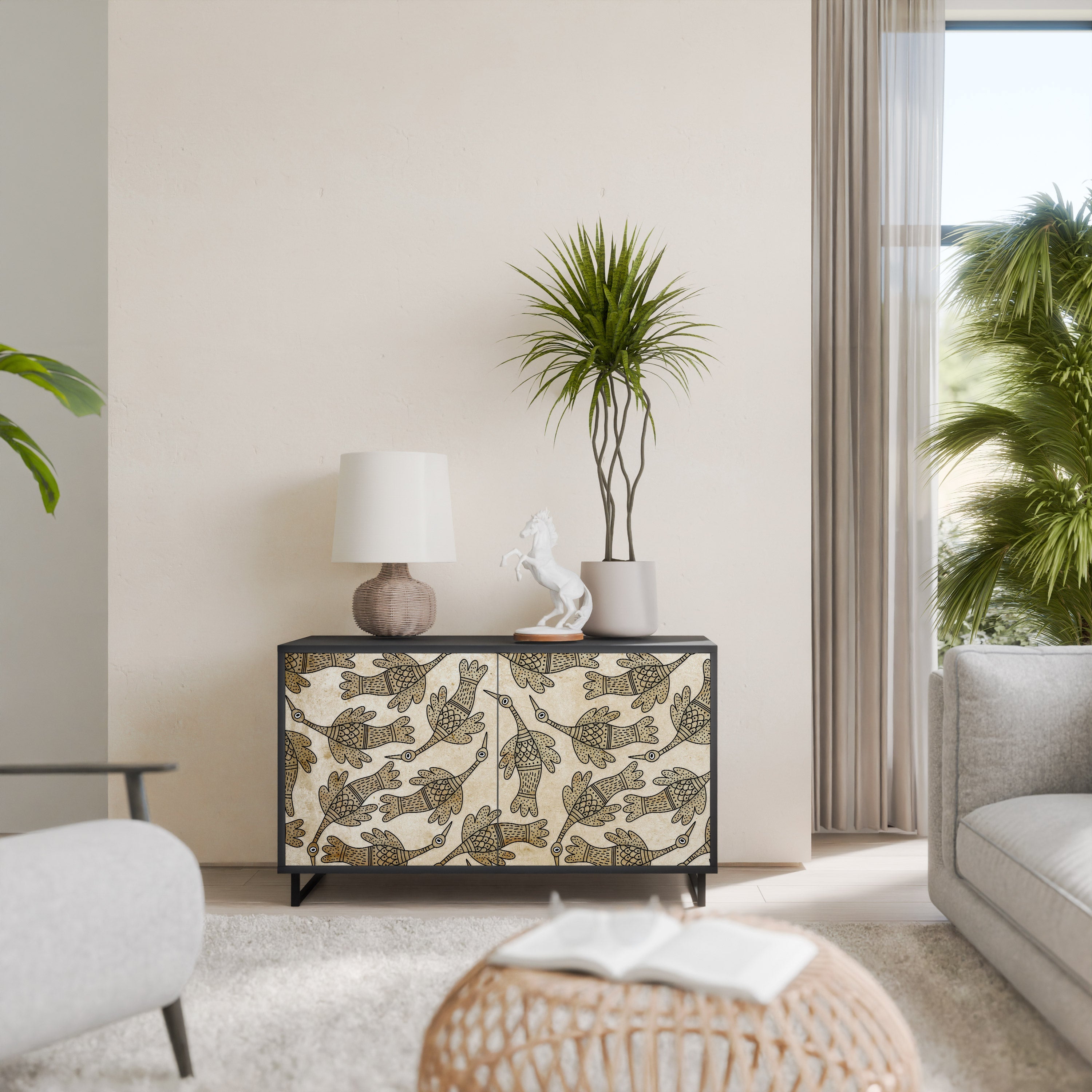 Buffet 2 portes ALMONDINE SONGBIRD finition noire