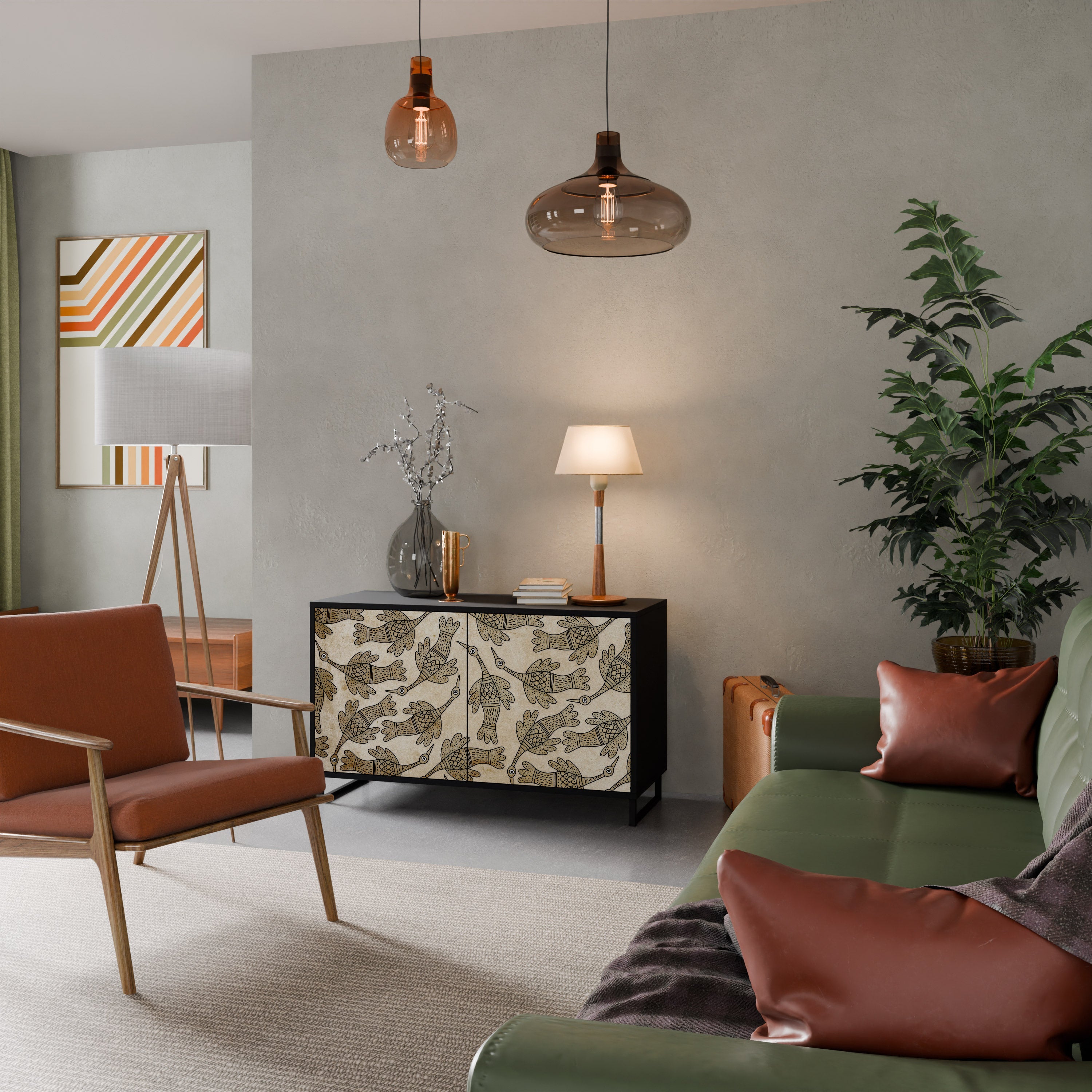 Buffet 2 portes ALMONDINE SONGBIRD finition noire