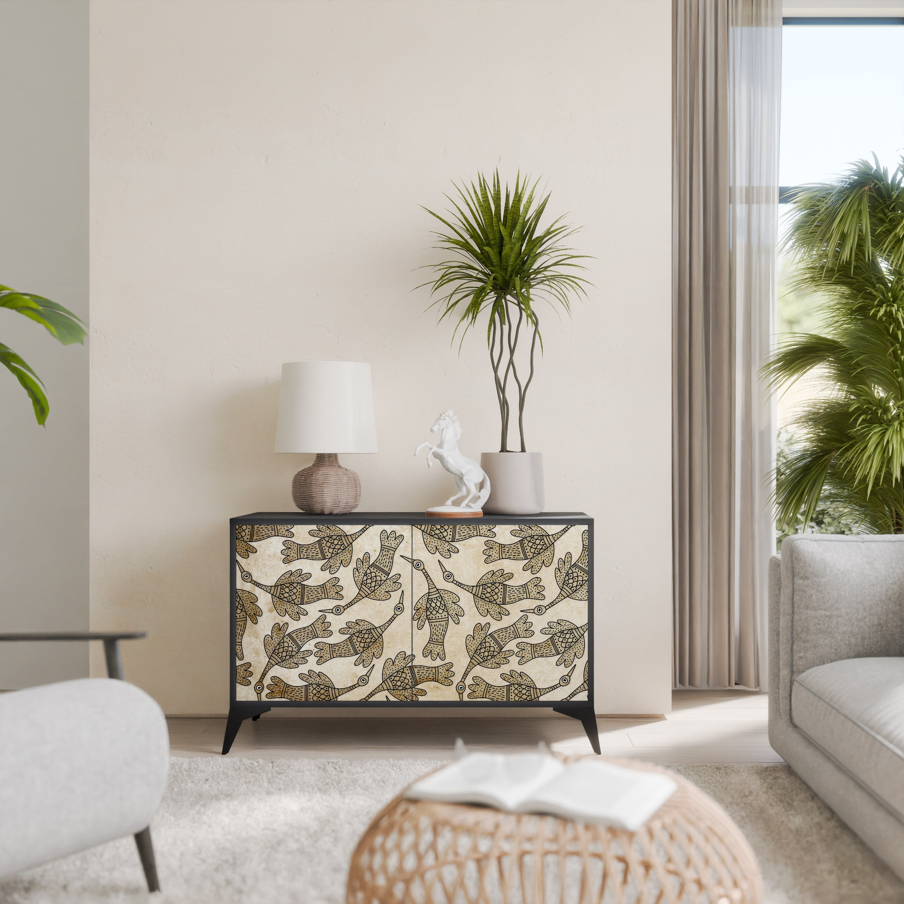 Buffet 2 portes ALMONDINE SONGBIRD finition noire