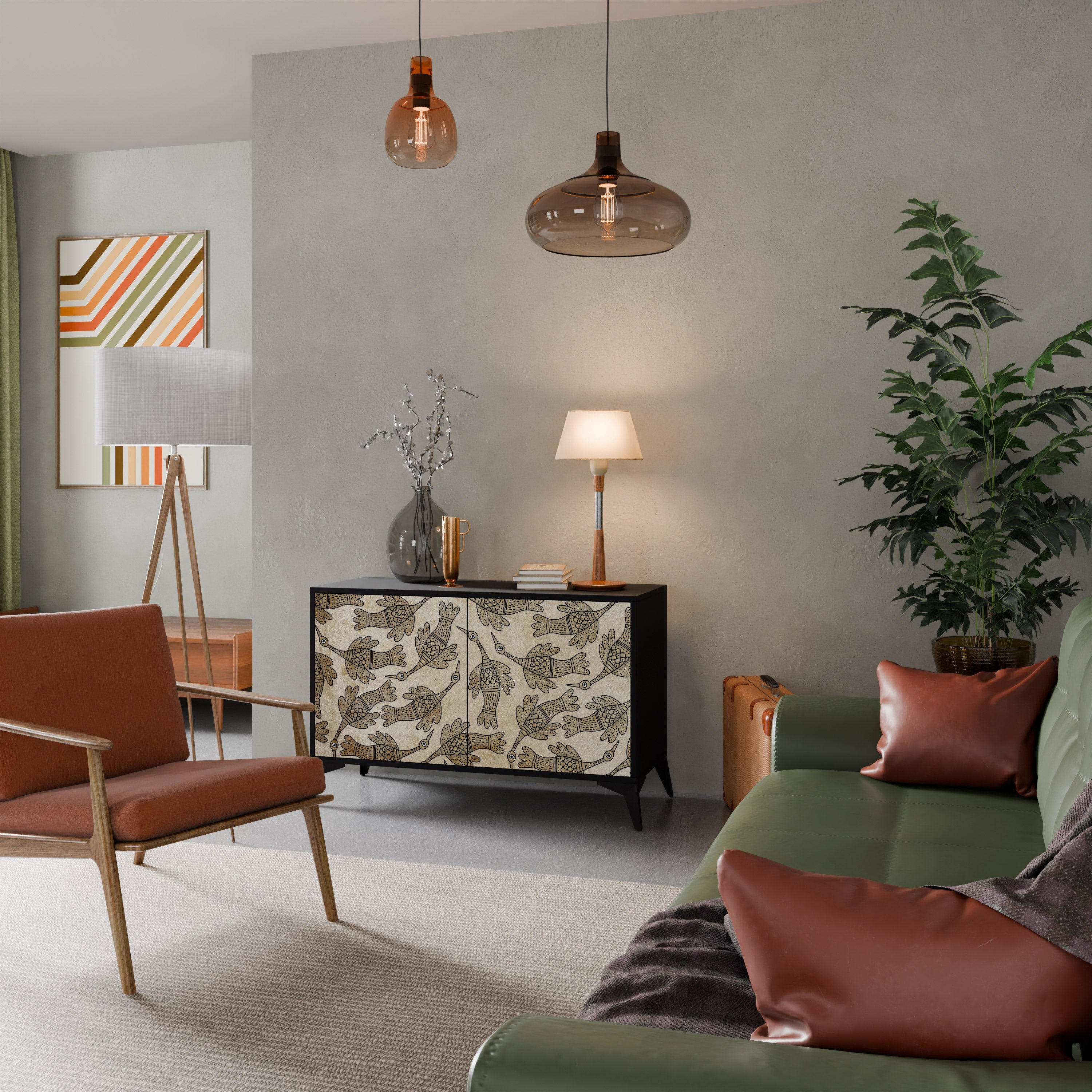 Buffet 2 portes ALMONDINE SONGBIRD finition noire