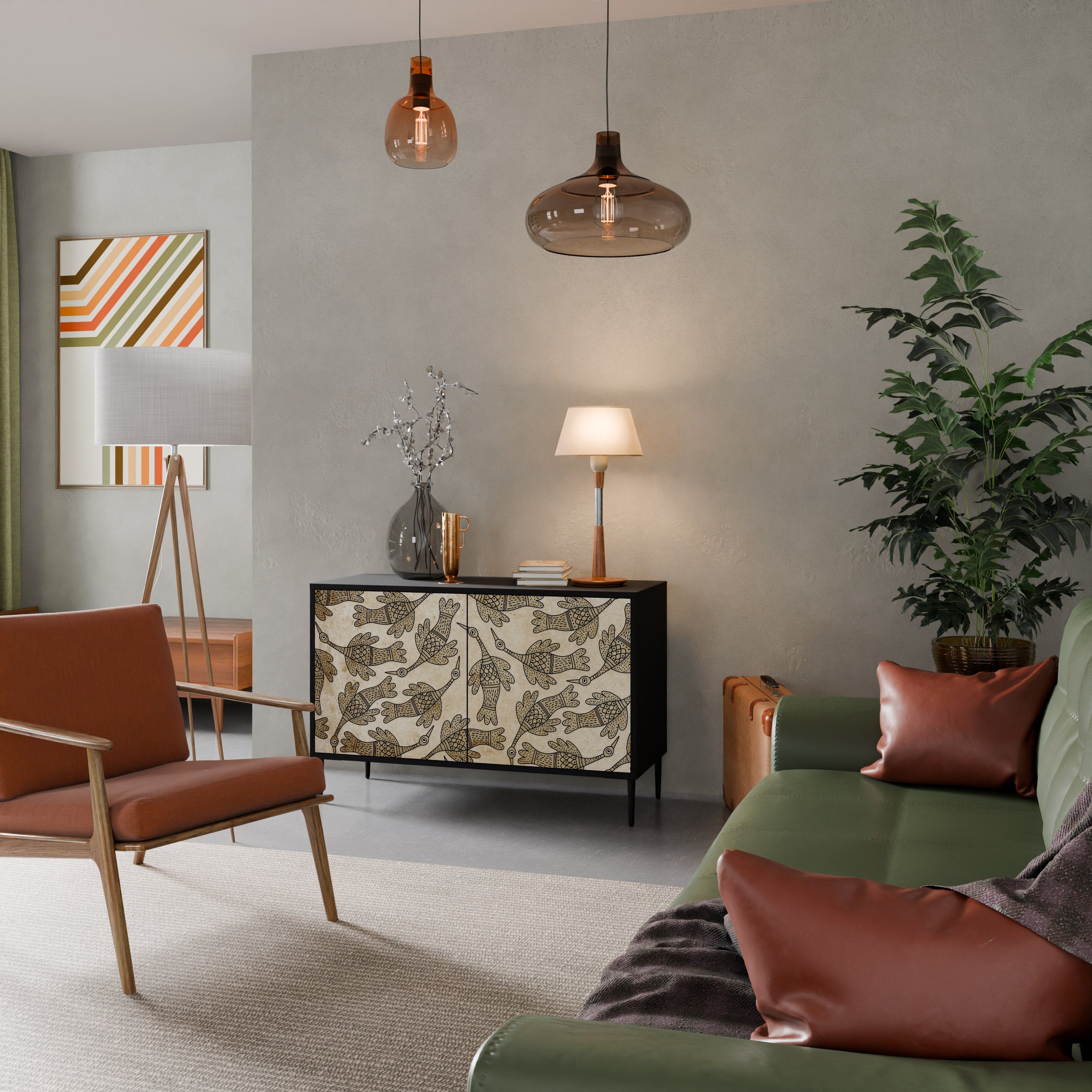 Buffet 2 portes ALMONDINE SONGBIRD finition noire