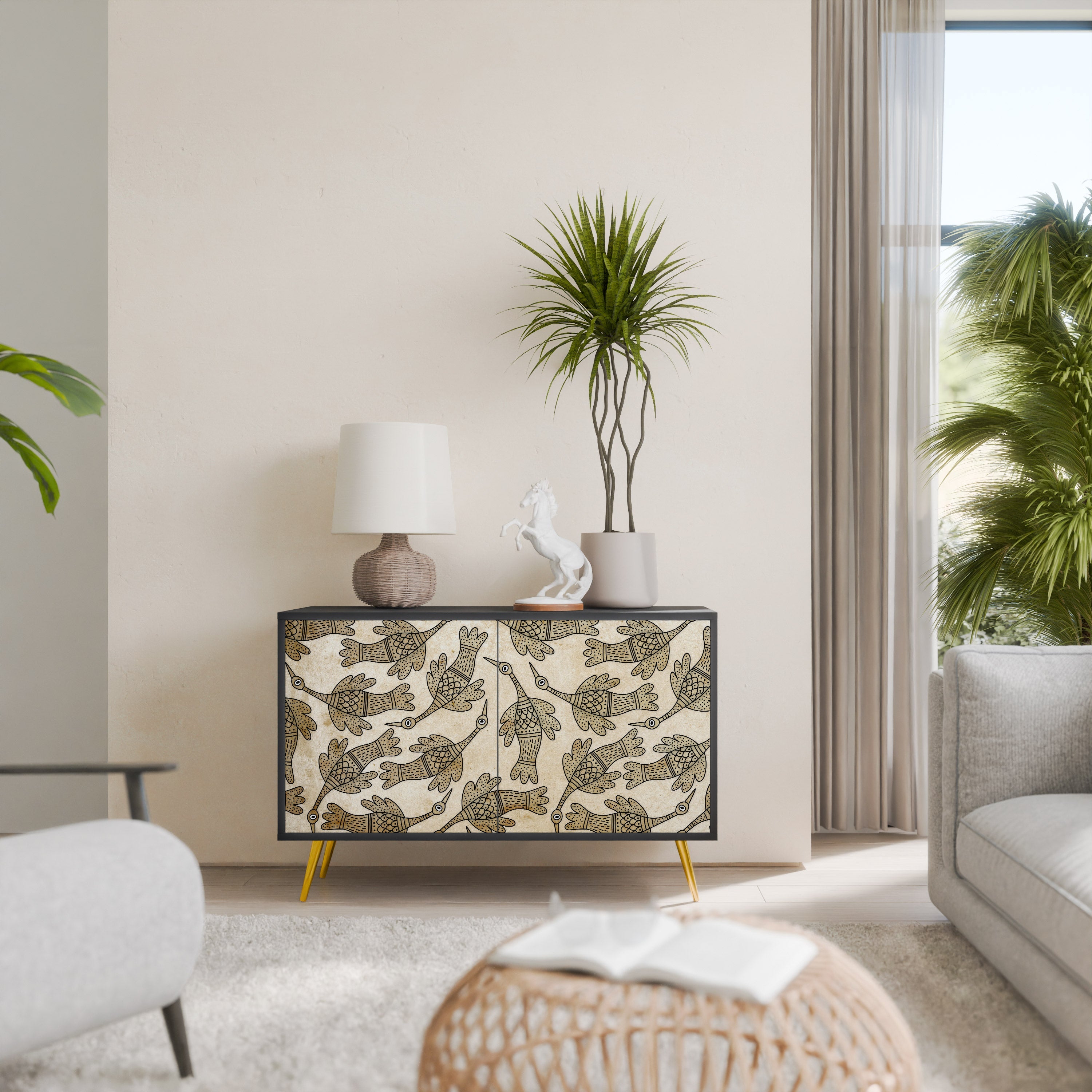 Buffet 2 portes ALMONDINE SONGBIRD finition noire