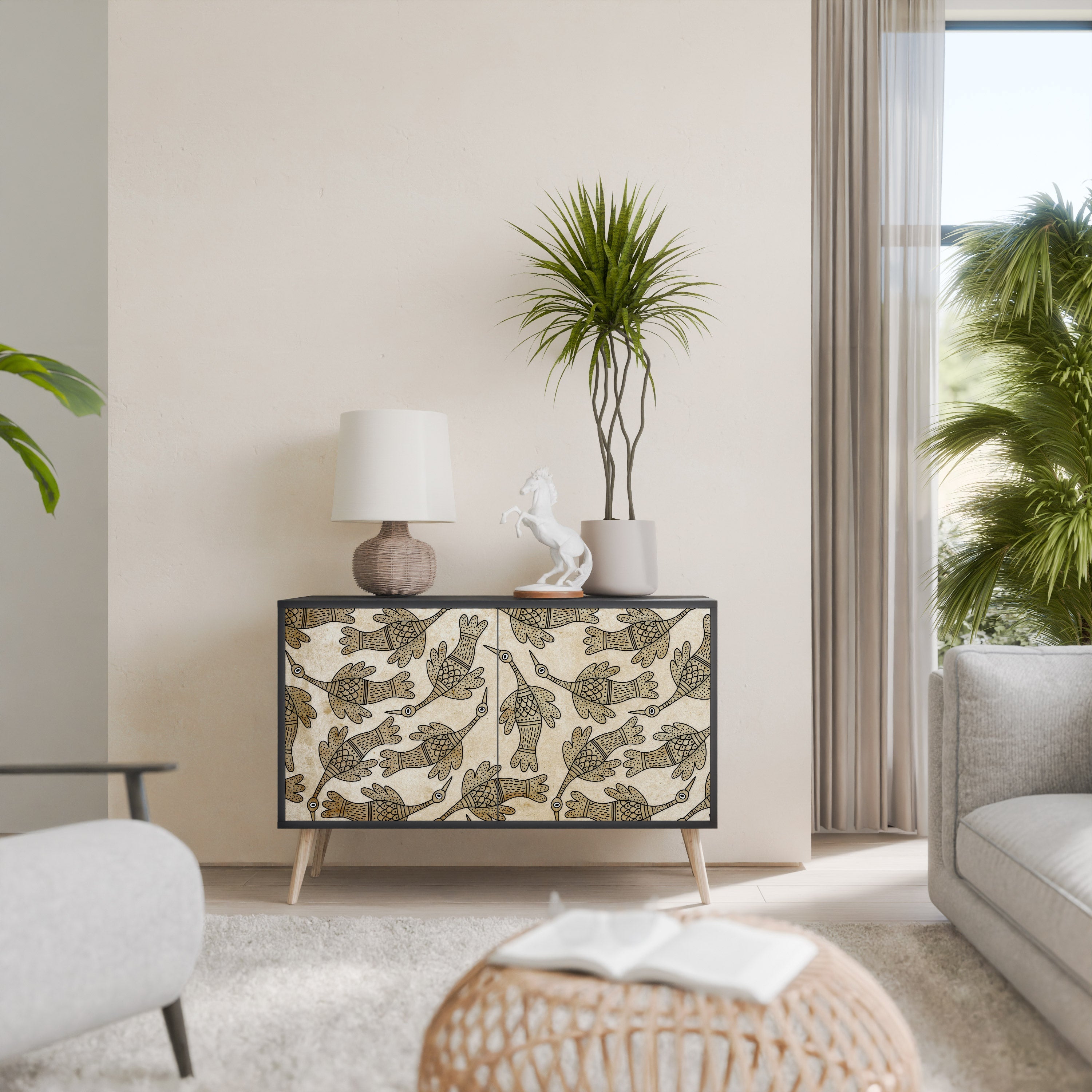 Buffet 2 portes ALMONDINE SONGBIRD finition noire