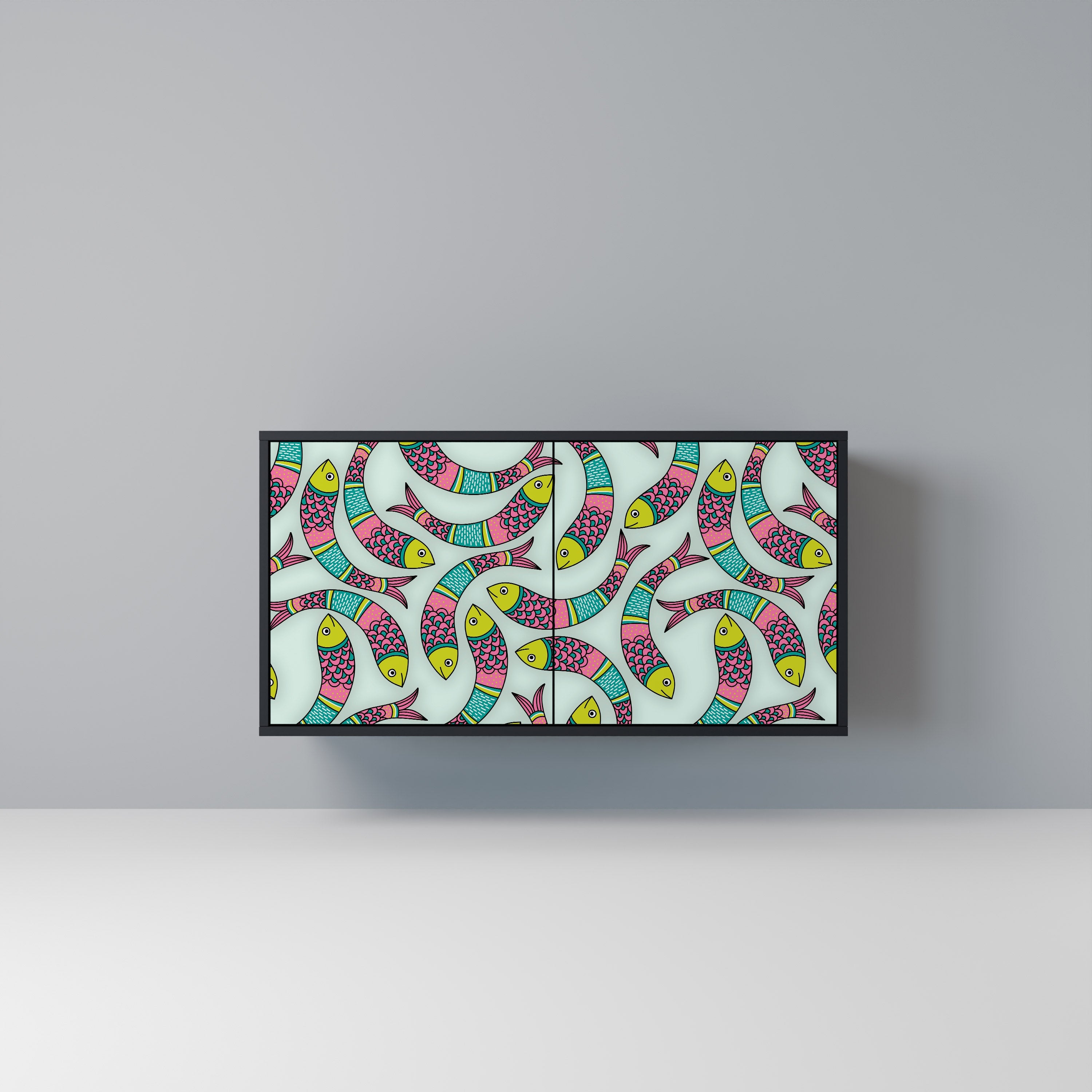 Buffet 2 portes INDIAN FISH finition noire