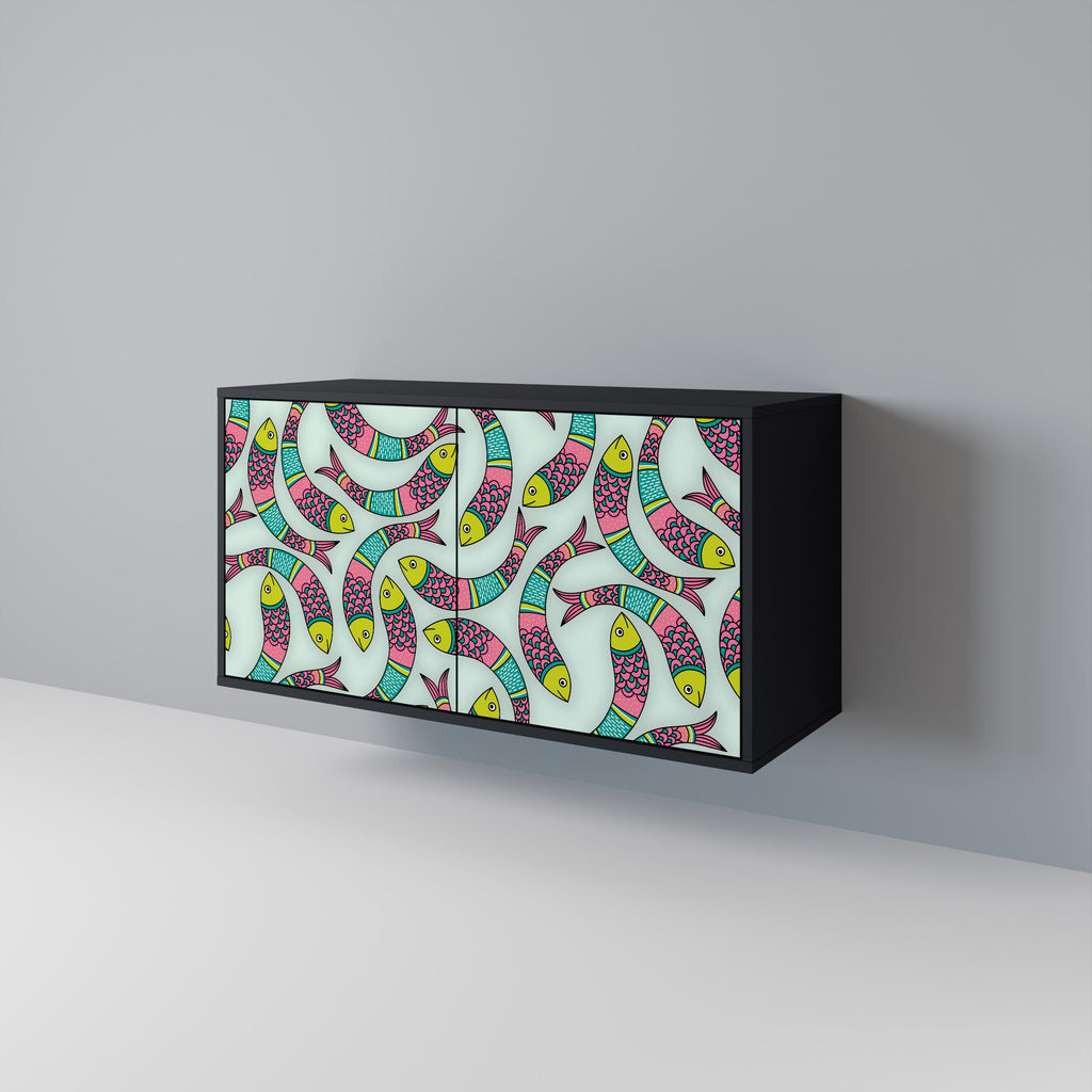 Buffet 2 portes INDIAN FISH finition noire