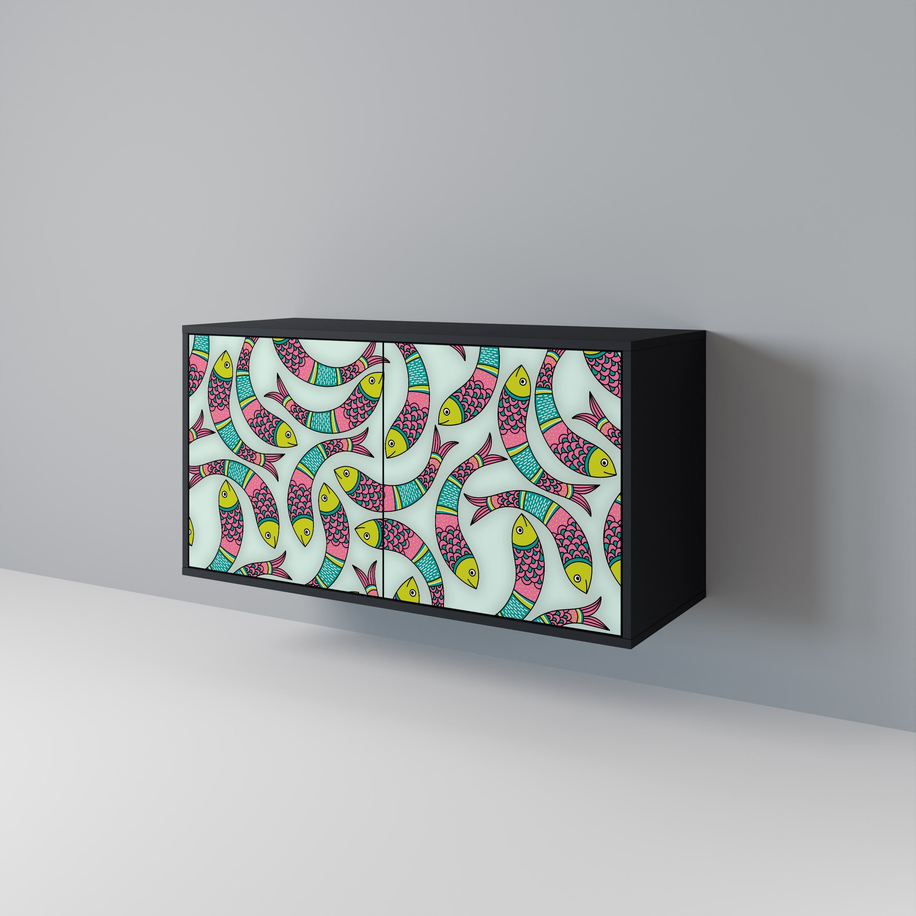 Buffet 2 portes INDIAN FISH finition noire