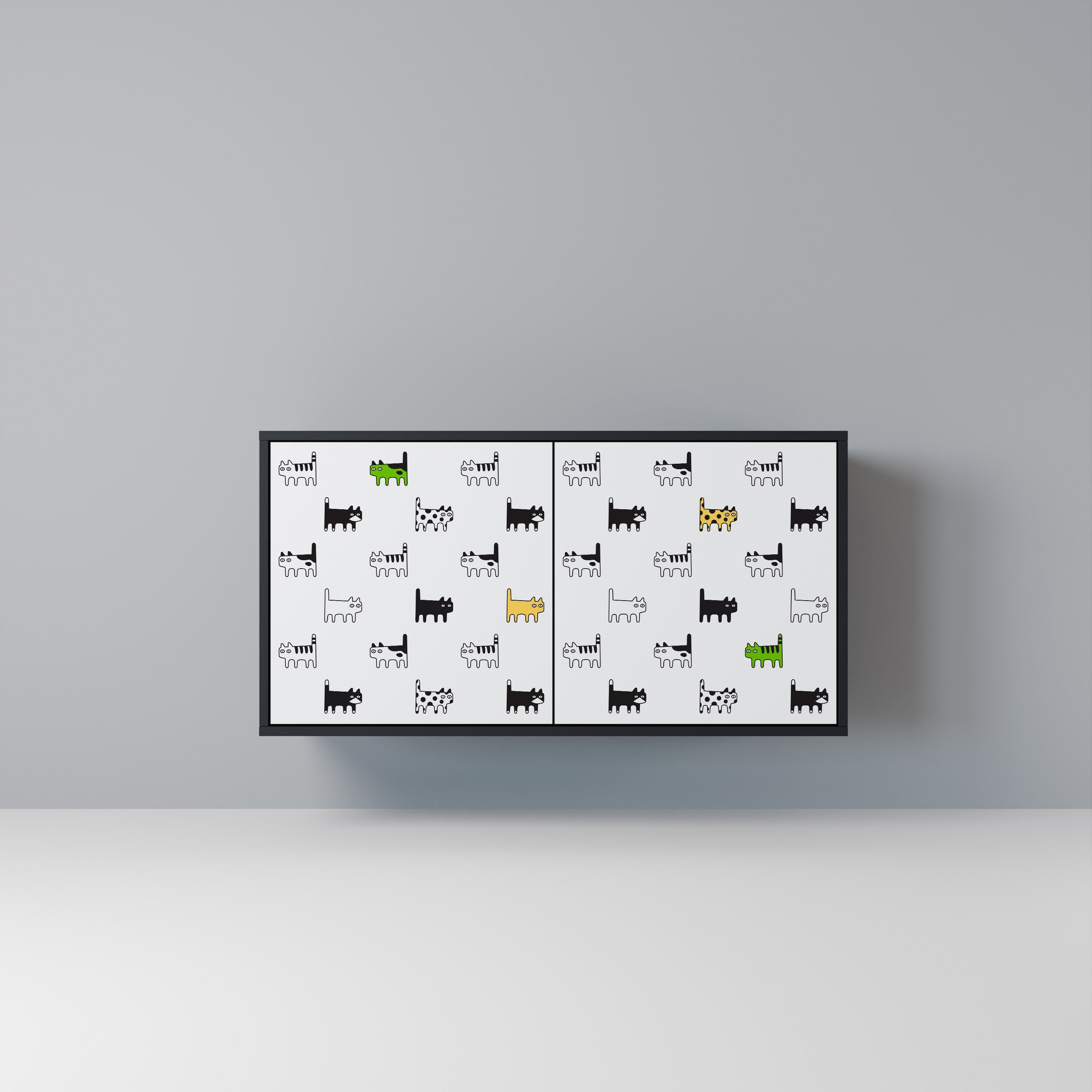 Buffet 2 portes CATS COMPILATION en finition noire