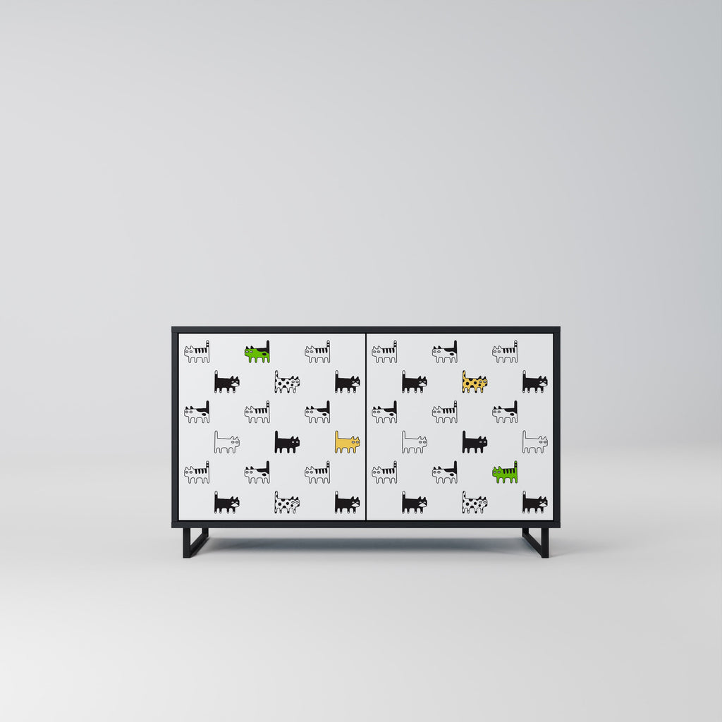 Buffet 2 portes CATS COMPILATION en finition noire