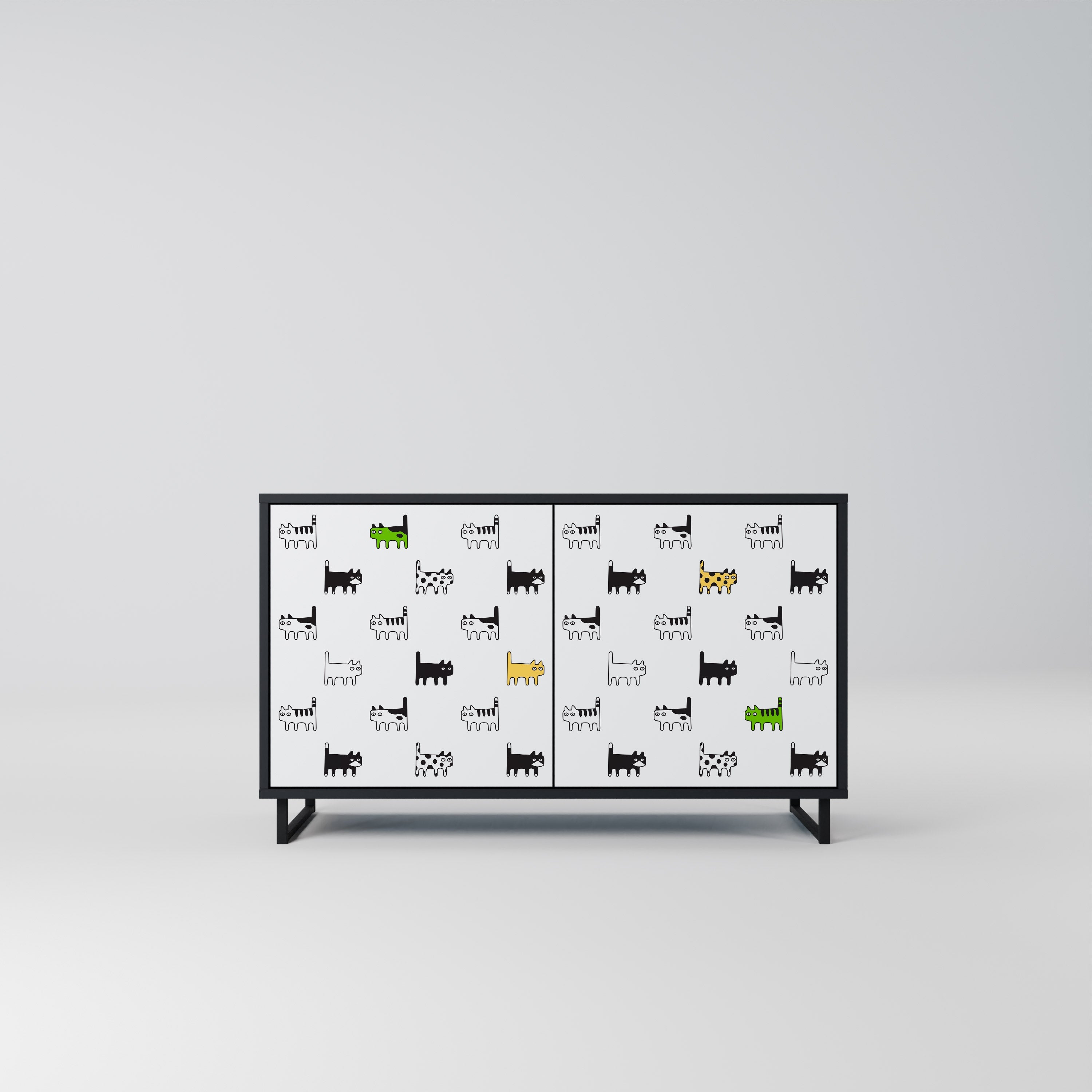 Buffet 2 portes CATS COMPILATION en finition noire