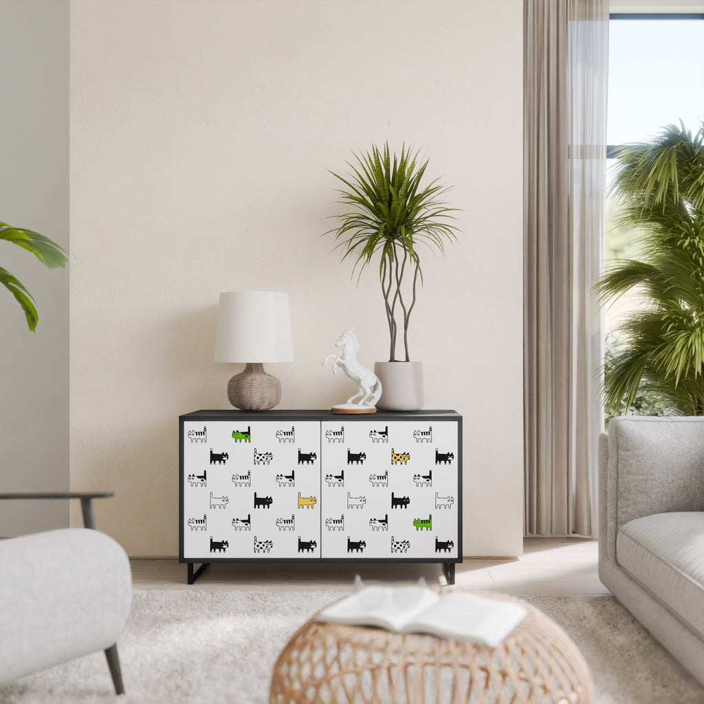 Buffet 2 portes CATS COMPILATION en finition noire