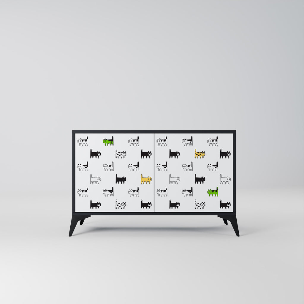 Buffet 2 portes CATS COMPILATION en finition noire