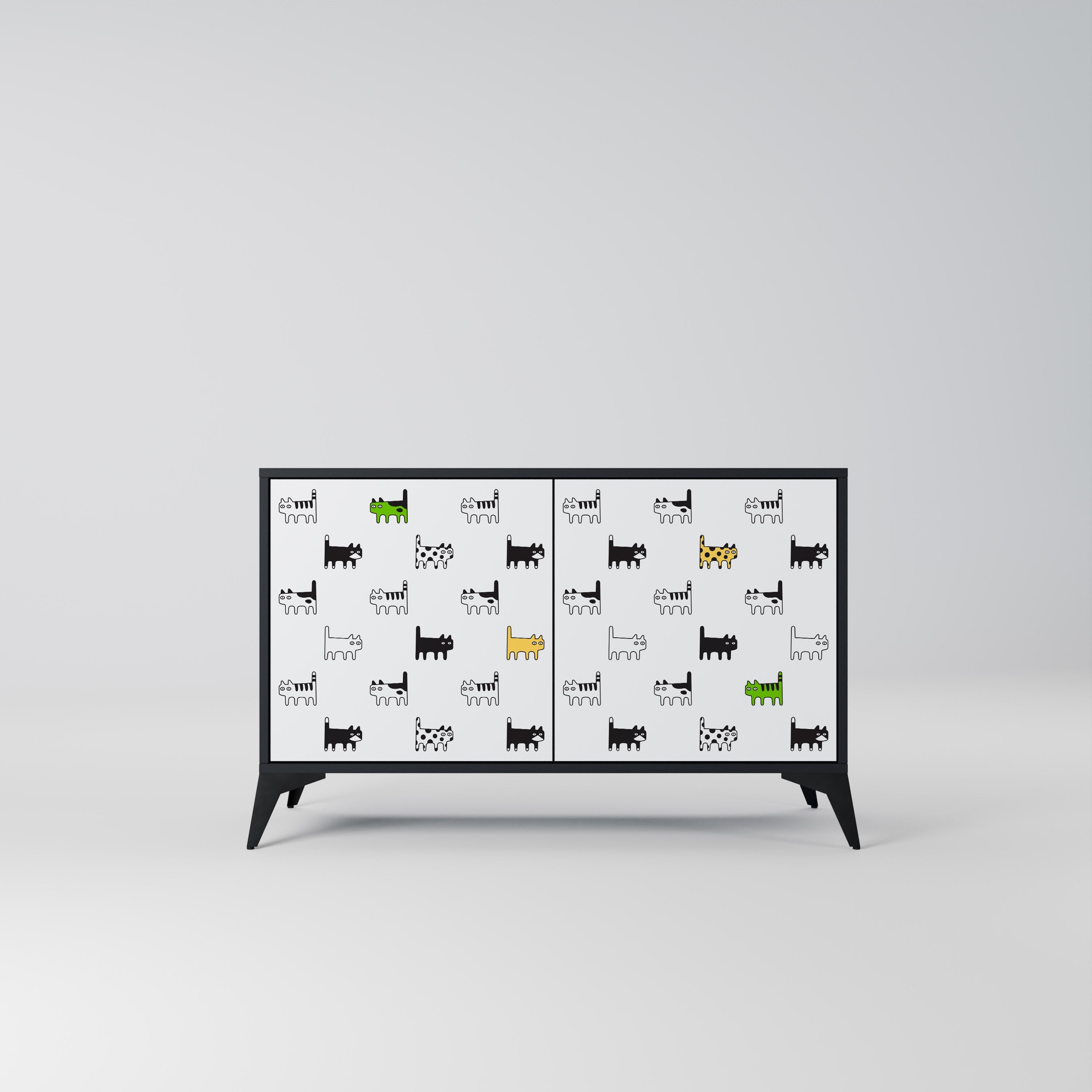 Buffet 2 portes CATS COMPILATION en finition noire