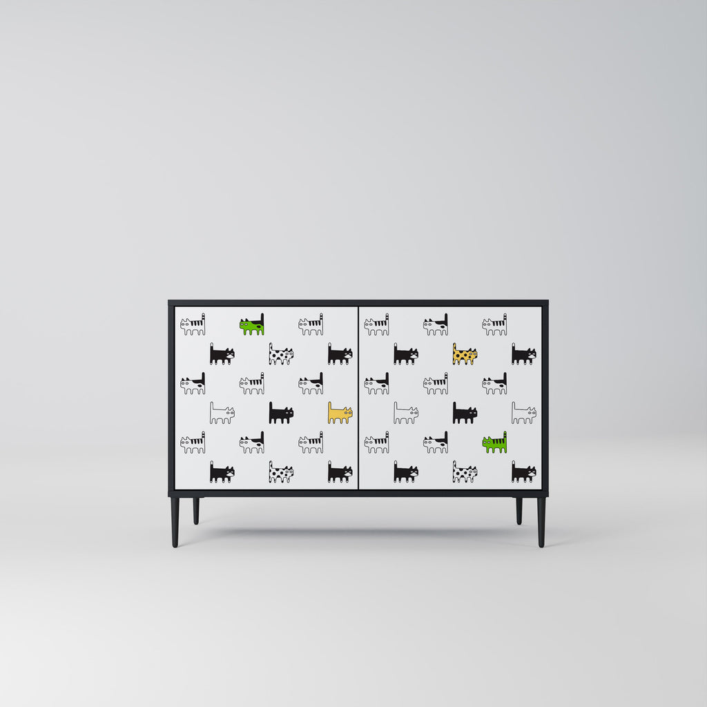 Buffet 2 portes CATS COMPILATION en finition noire