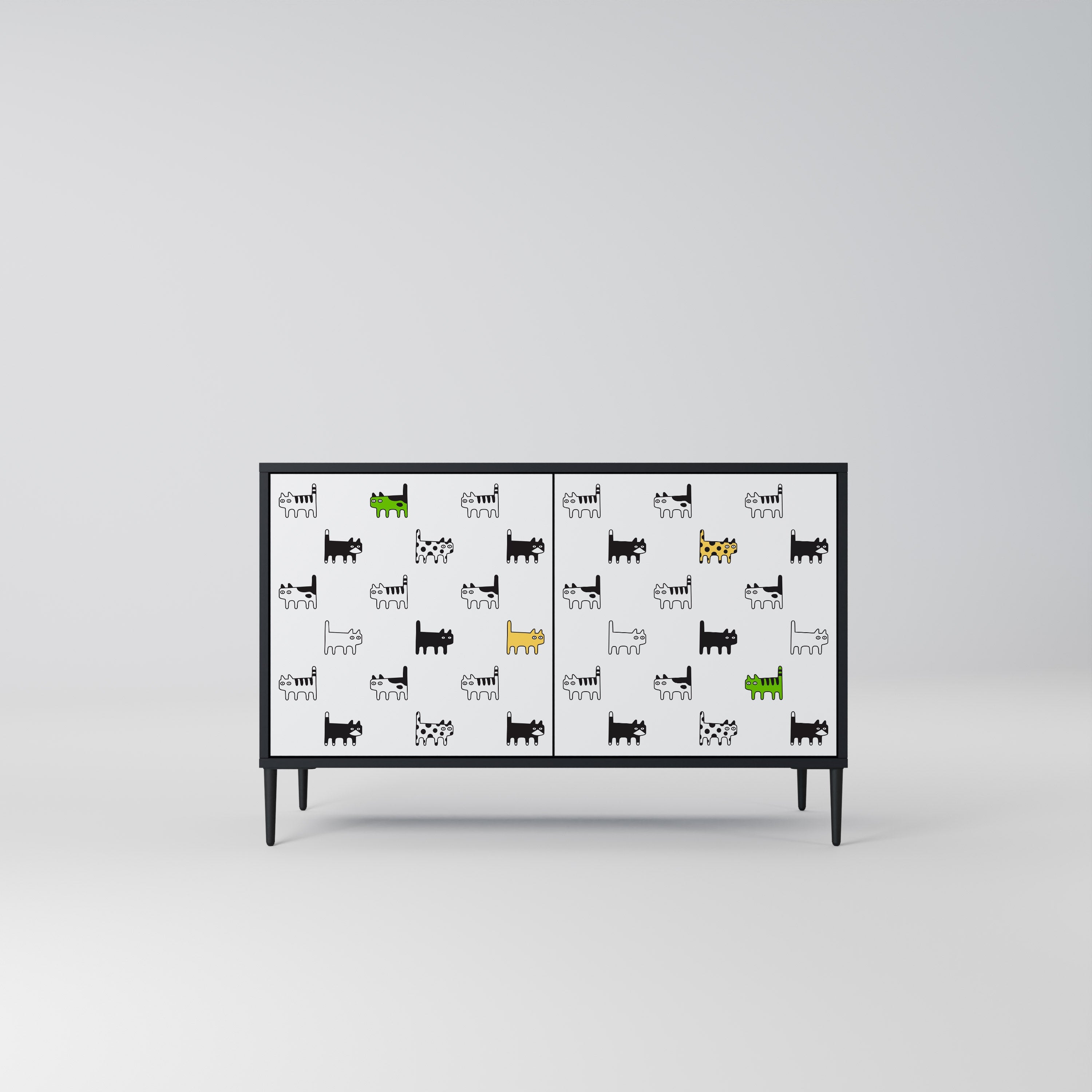 Buffet 2 portes CATS COMPILATION en finition noire