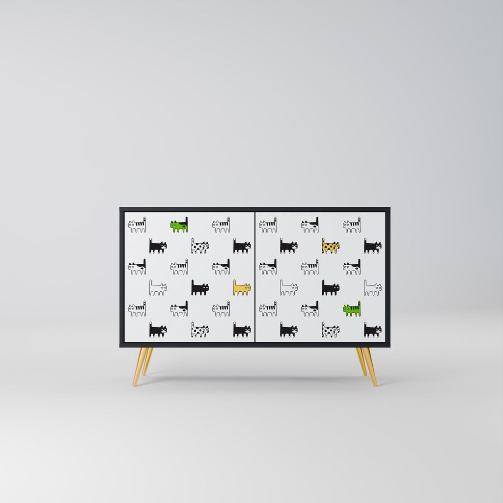 Buffet 2 portes CATS COMPILATION en finition noire