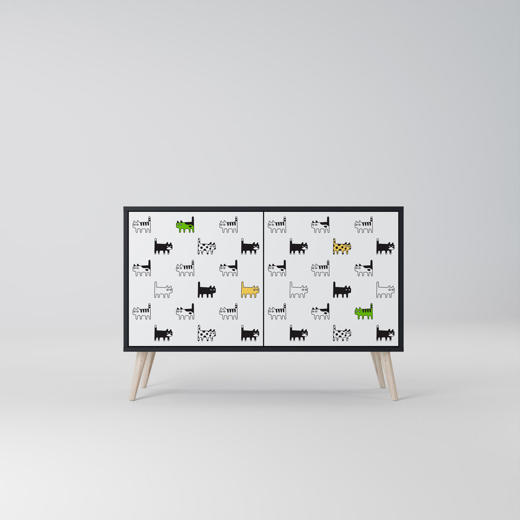 Buffet 2 portes CATS COMPILATION en finition noire