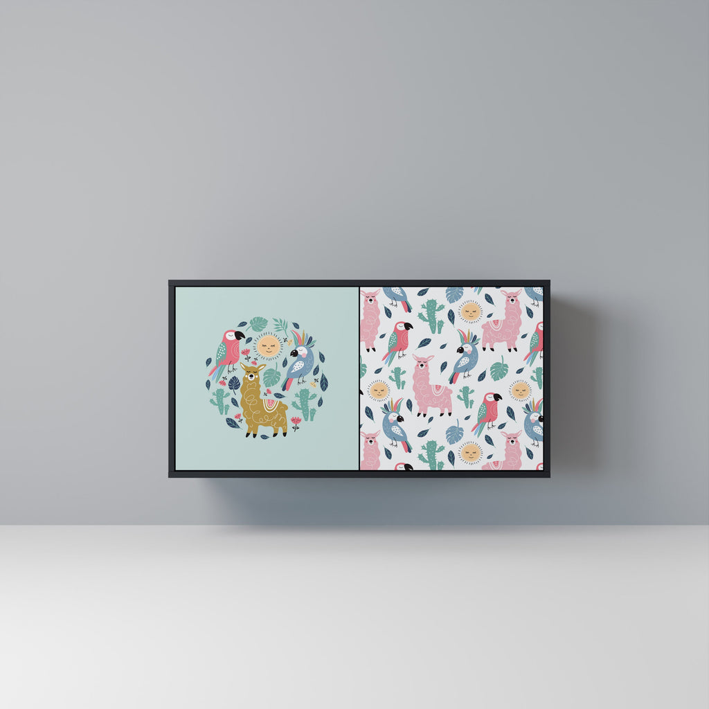 Buffet 2 portes ALPACAS COLORÉS en finition noire