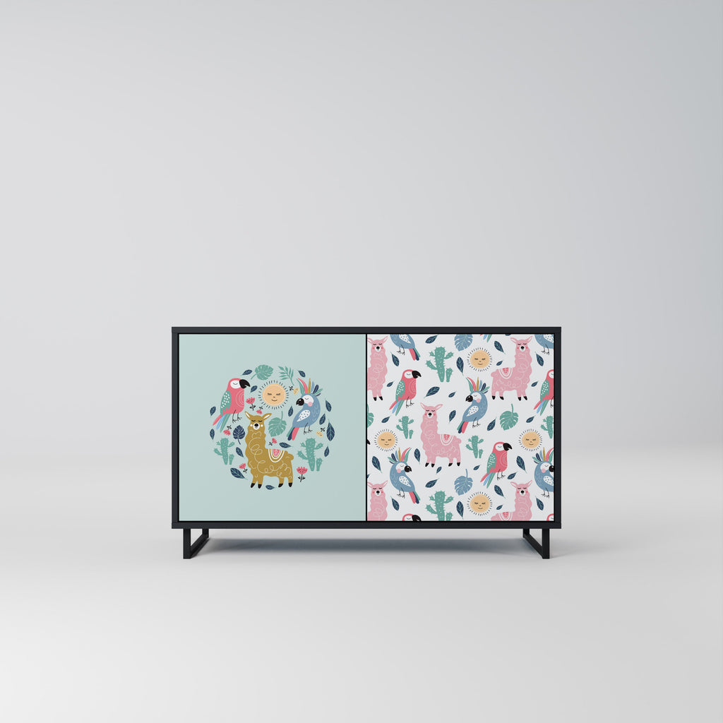 Buffet 2 portes ALPACAS COLORÉS en finition noire