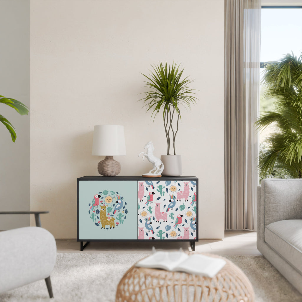 Buffet 2 portes ALPACAS COLORÉS en finition noire