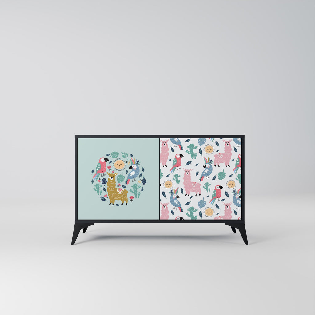 Buffet 2 portes ALPACAS COLORÉS en finition noire