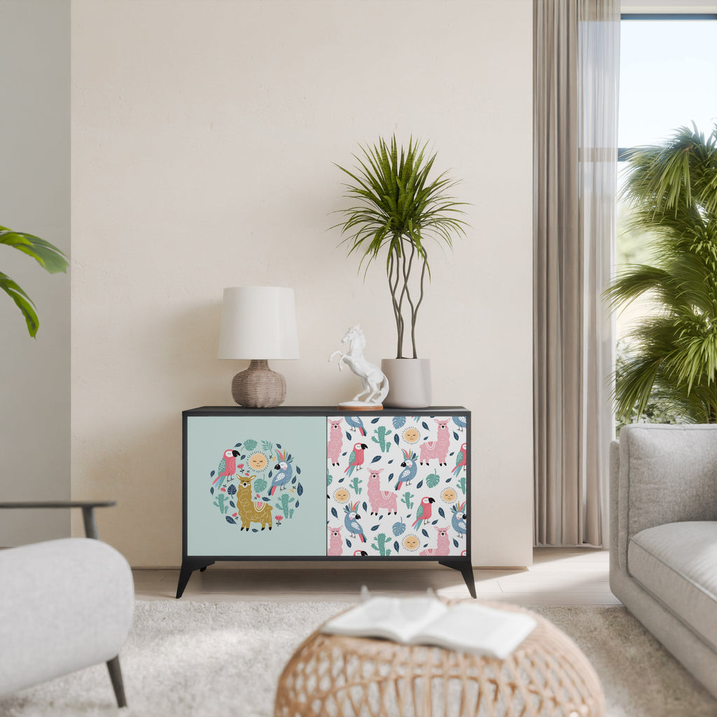 Buffet 2 portes ALPACAS COLORÉS en finition noire