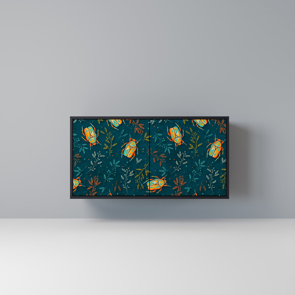 Buffet 2 portes INSECTES D'AUTOMNE en finition noire