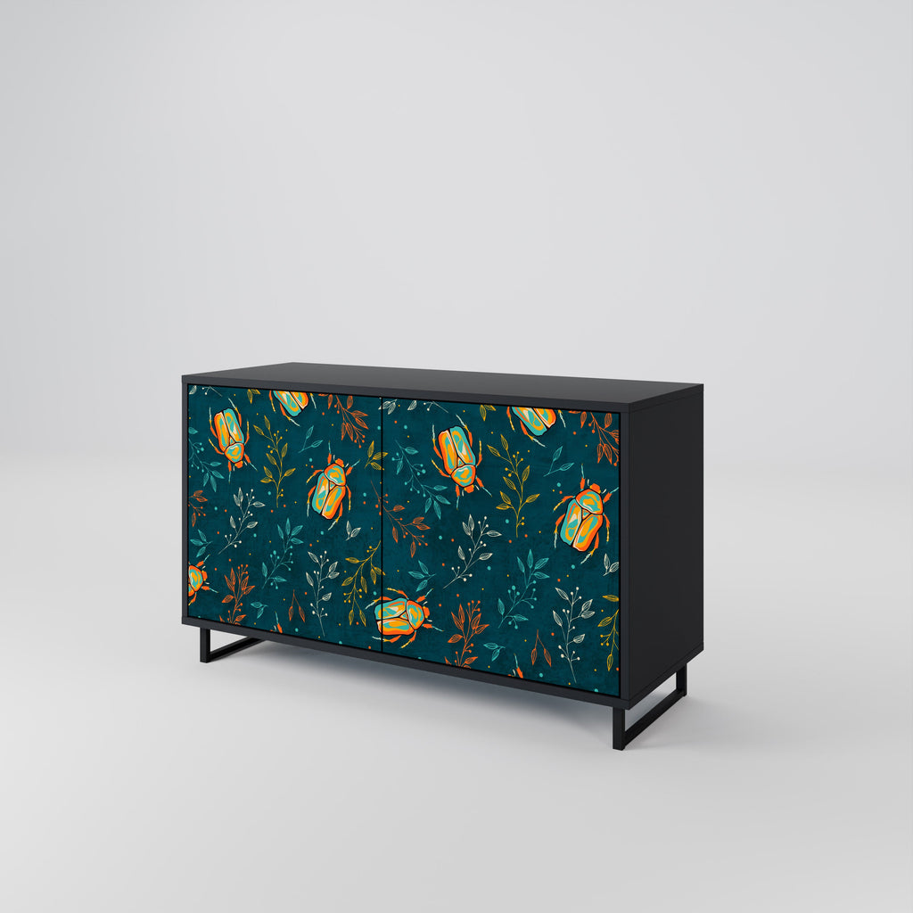 Buffet 2 portes INSECTES D'AUTOMNE en finition noire