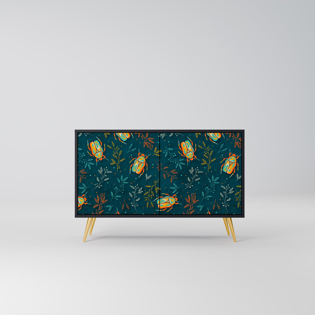 Buffet 2 portes INSECTES D'AUTOMNE en finition noire