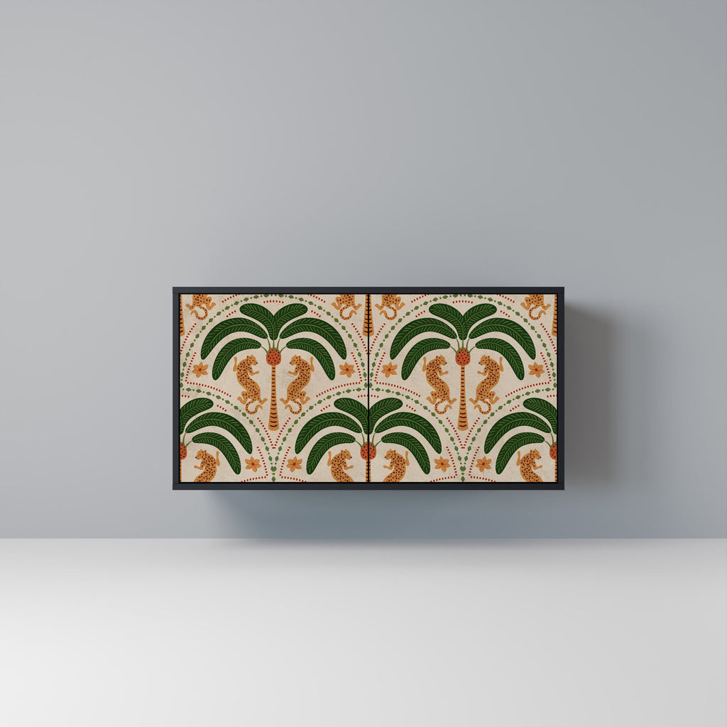 Buffet 2 portes DANCING PREDATORS en finition noire