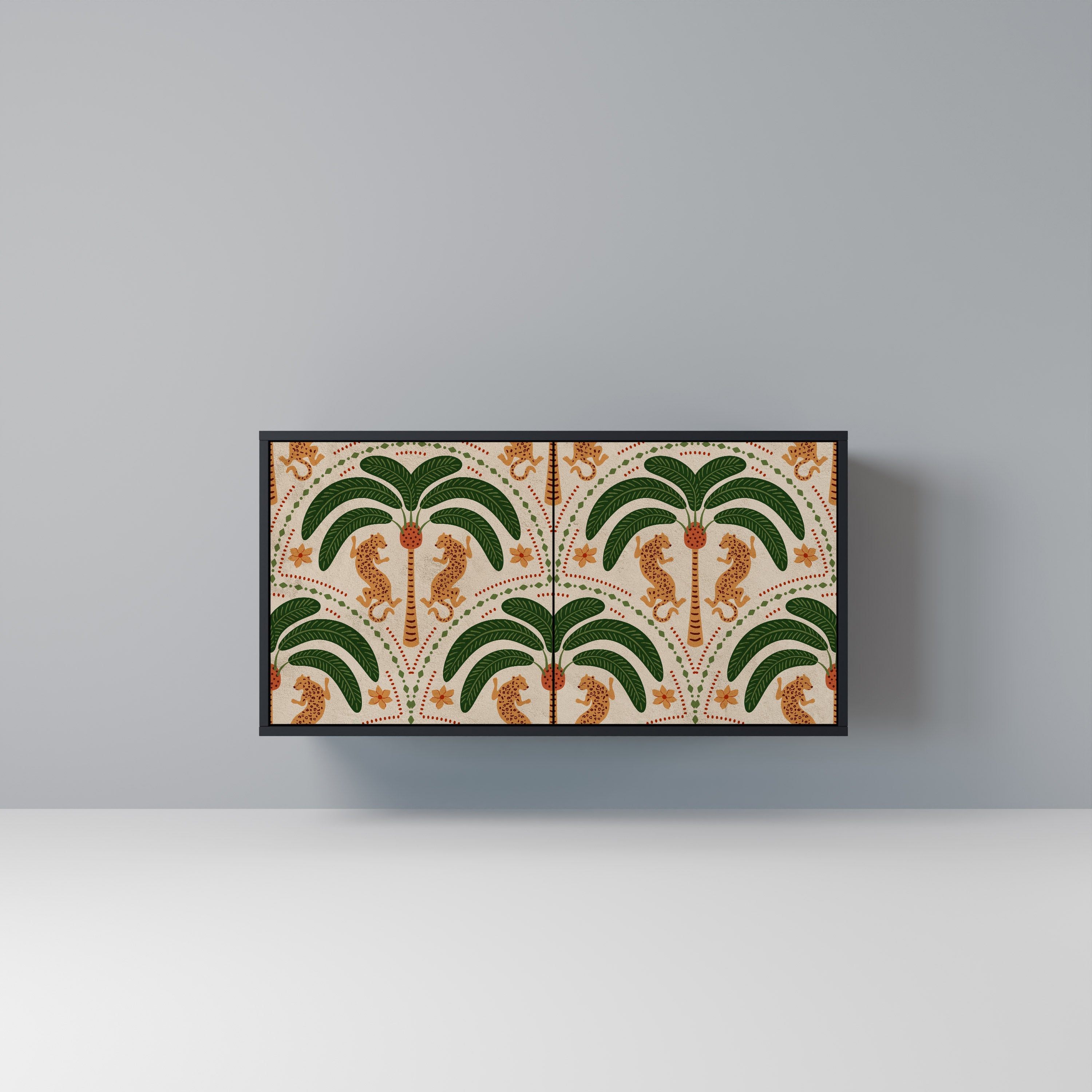 Buffet 2 portes DANCING PREDATORS en finition noire