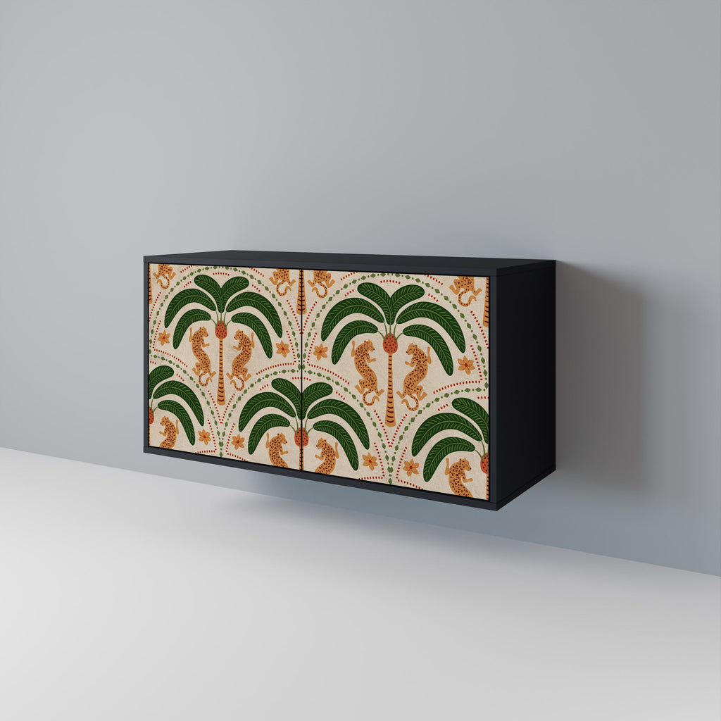 Buffet 2 portes DANCING PREDATORS en finition noire