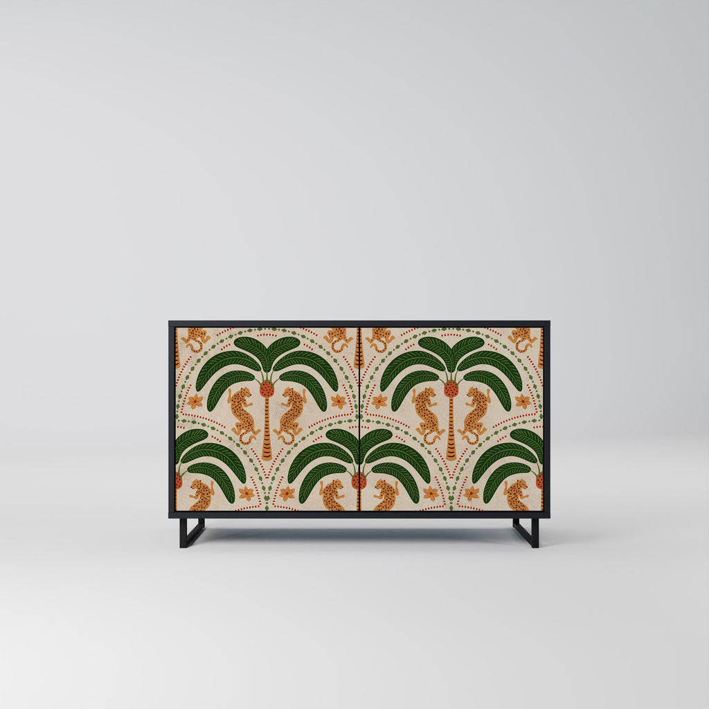 Buffet 2 portes DANCING PREDATORS en finition noire