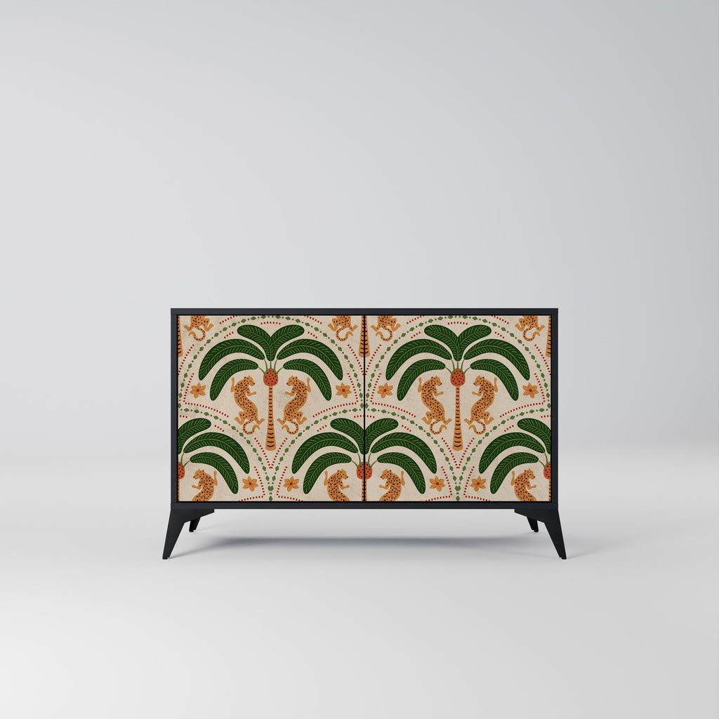 Buffet 2 portes DANCING PREDATORS en finition noire