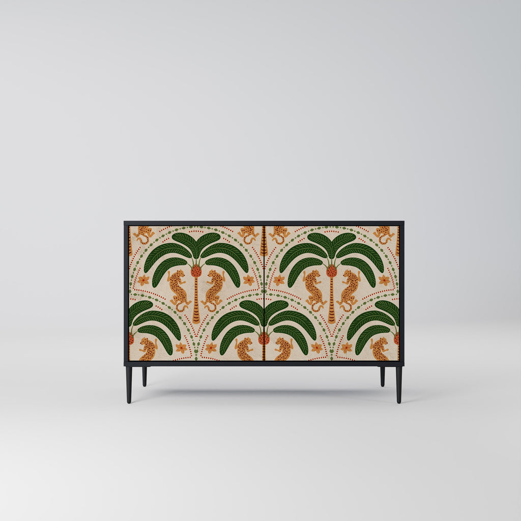 Buffet 2 portes DANCING PREDATORS en finition noire