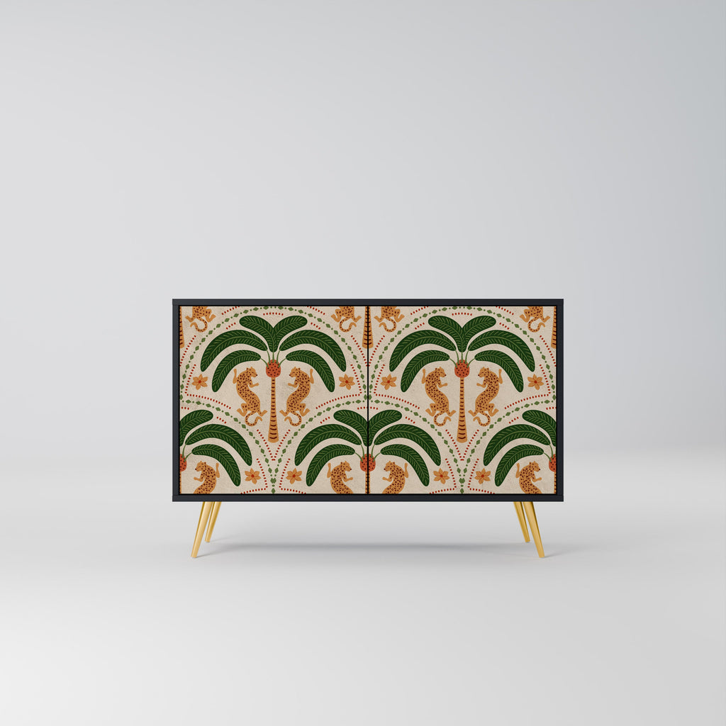 Buffet 2 portes DANCING PREDATORS en finition noire