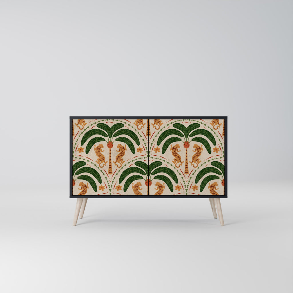 Buffet 2 portes DANCING PREDATORS en finition noire