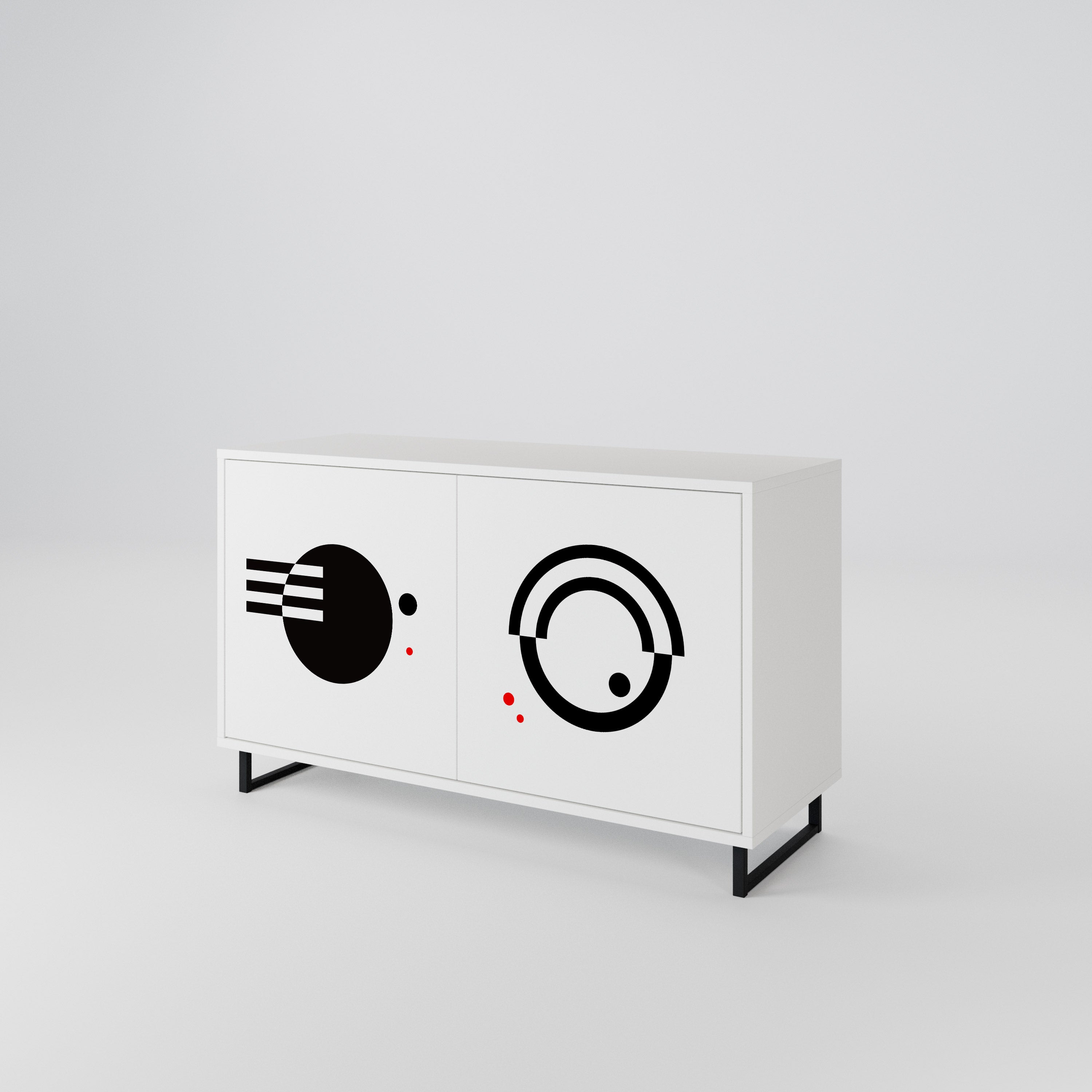 BLACK AND WHITE COMBINATION 2-Door Sideboard