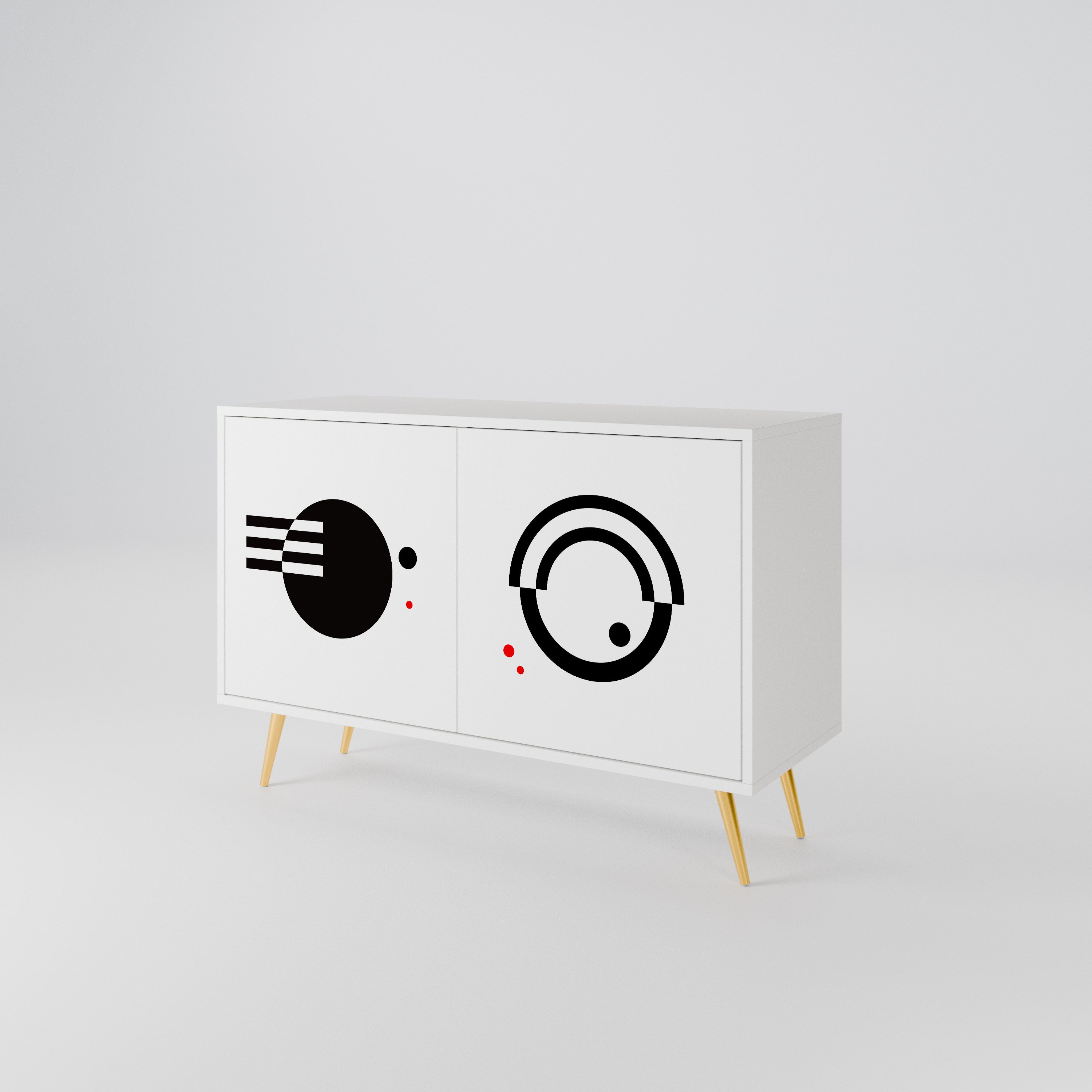 BLACK AND WHITE COMBINATION 2-Door Sideboard