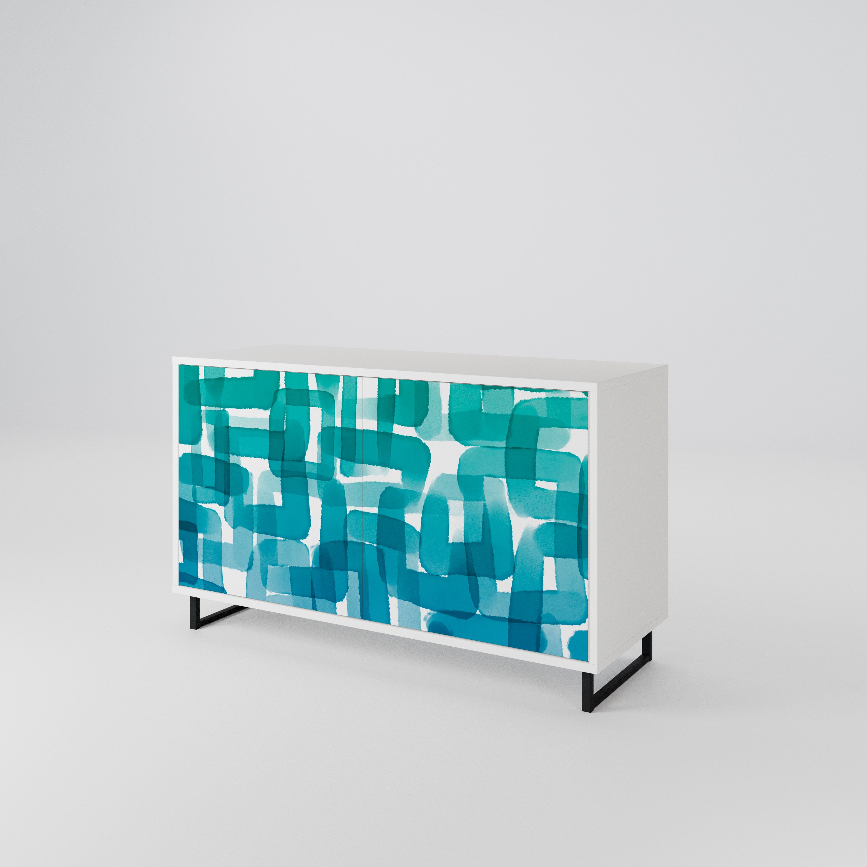 TURQUOISE RECTANGLES 2-Door Sideboard