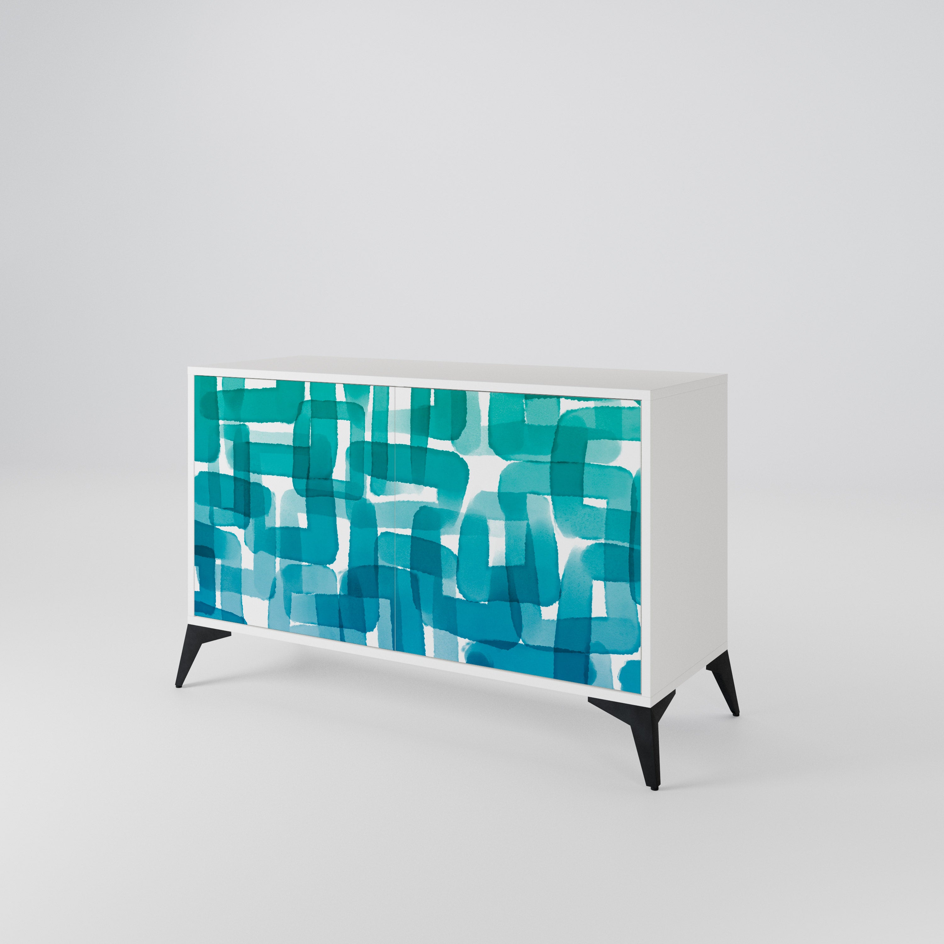 TURQUOISE RECTANGLES 2-Door Sideboard